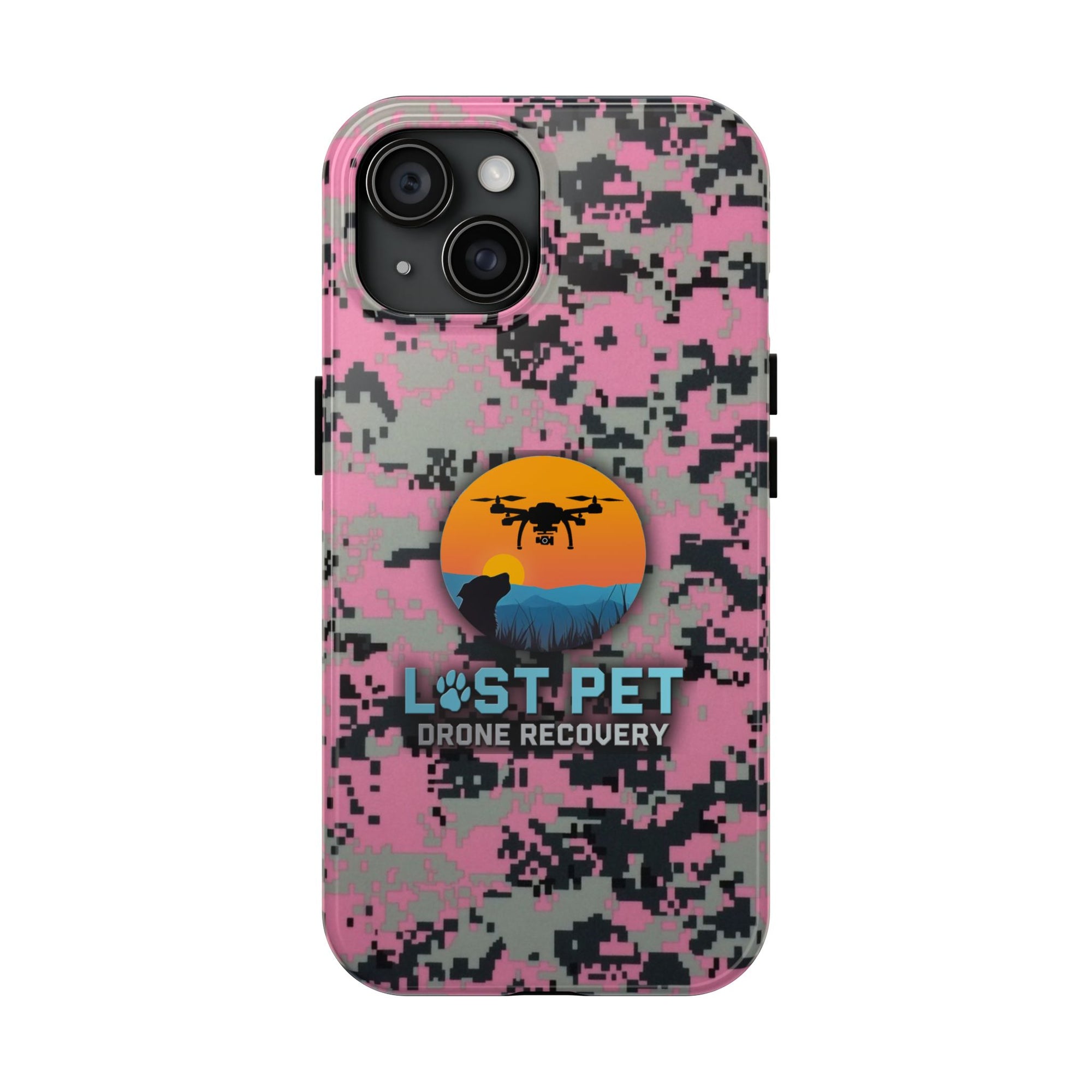 Lost Pet Drone Recovery Phone Case - Pink Camo