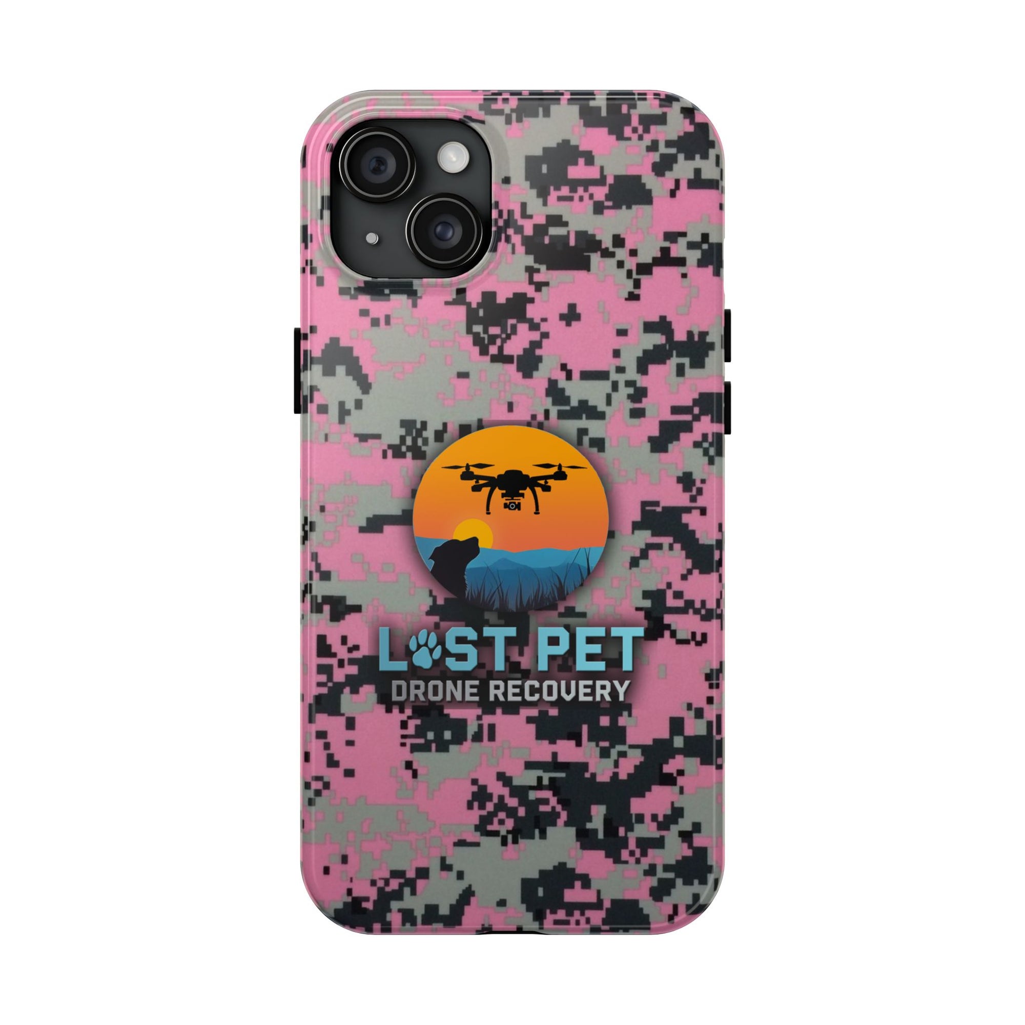 Lost Pet Drone Recovery Phone Case - Pink Camo