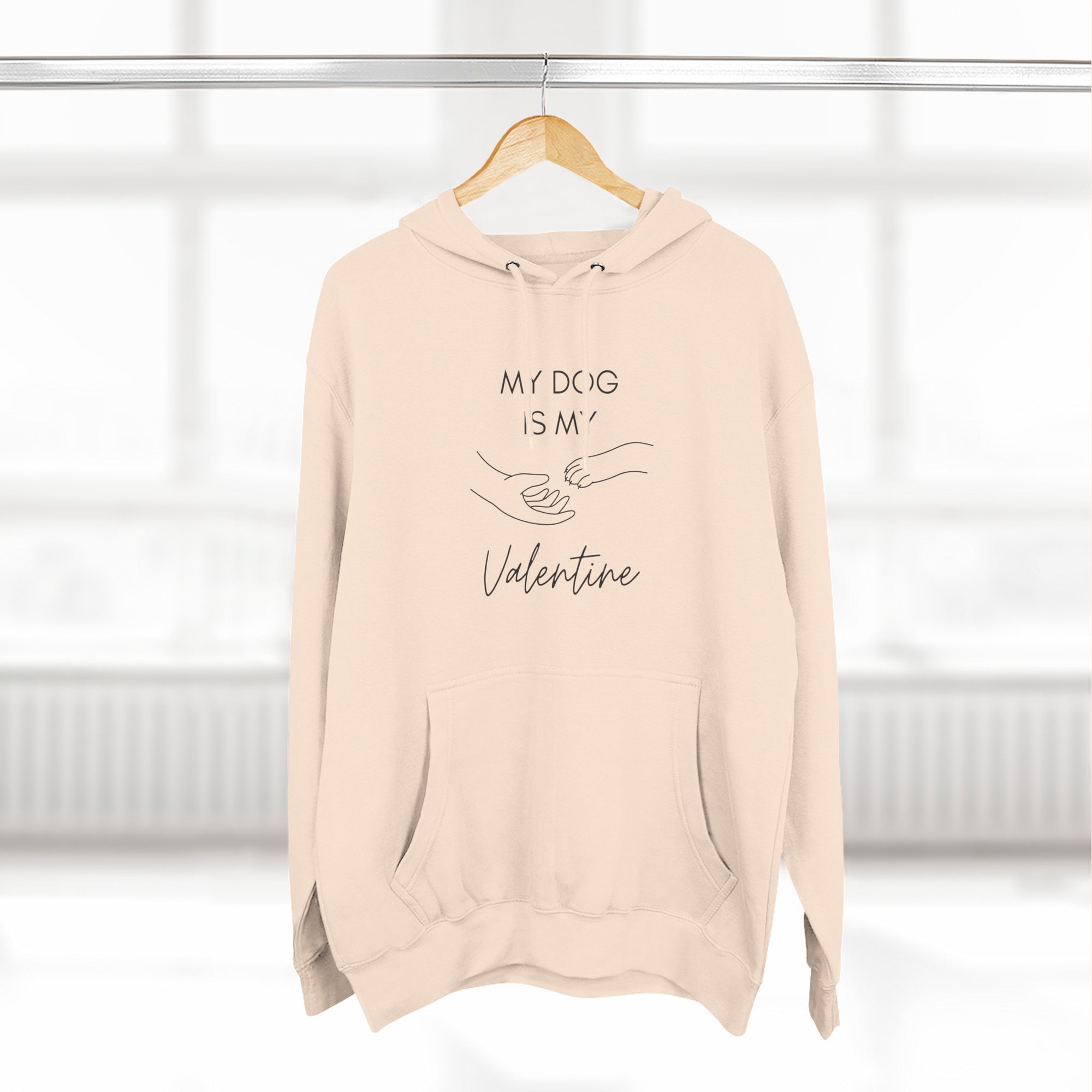 Fleece Hoodie - My Dog is My Valentine - LPDR