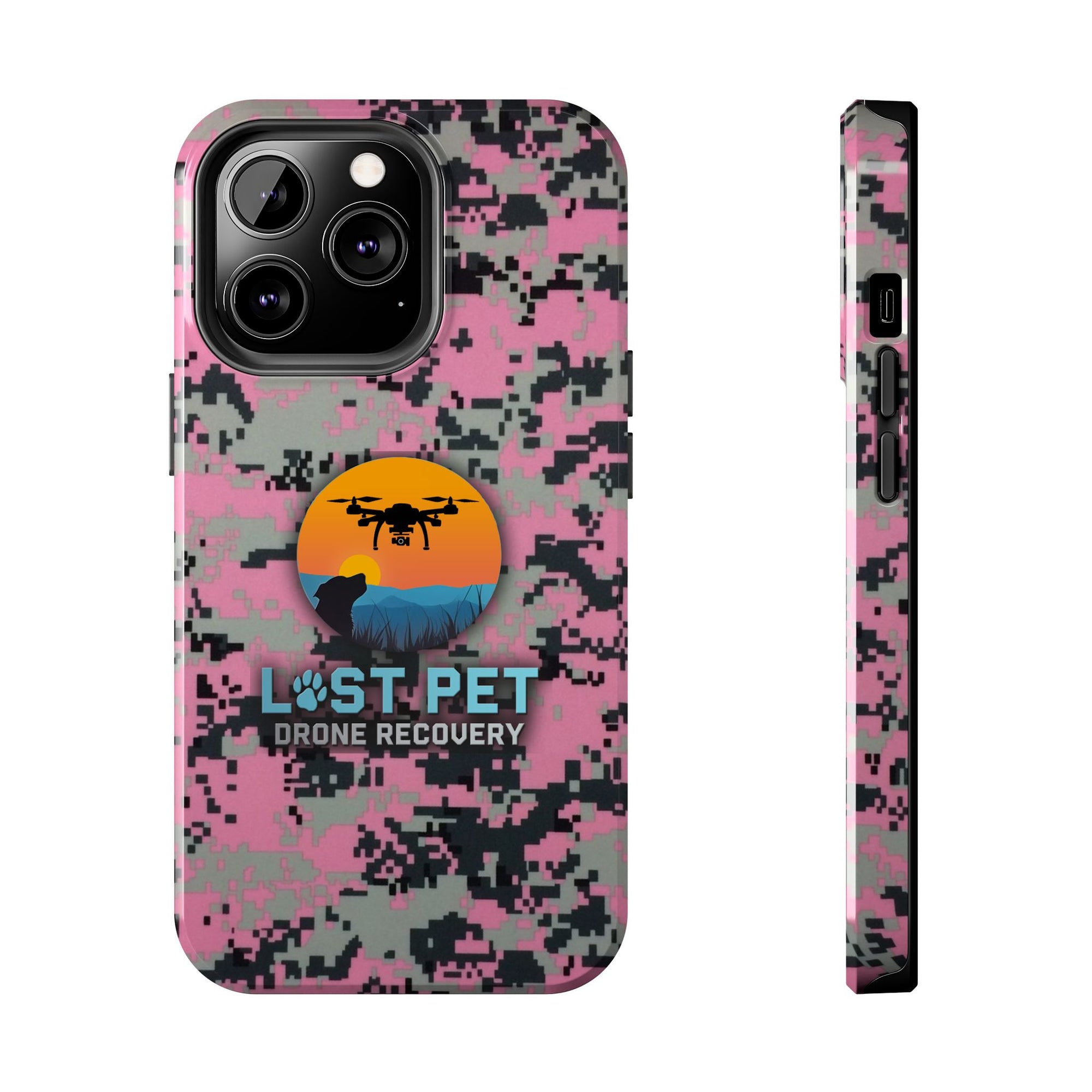 Lost Pet Drone Recovery Phone Case - Pink Camo