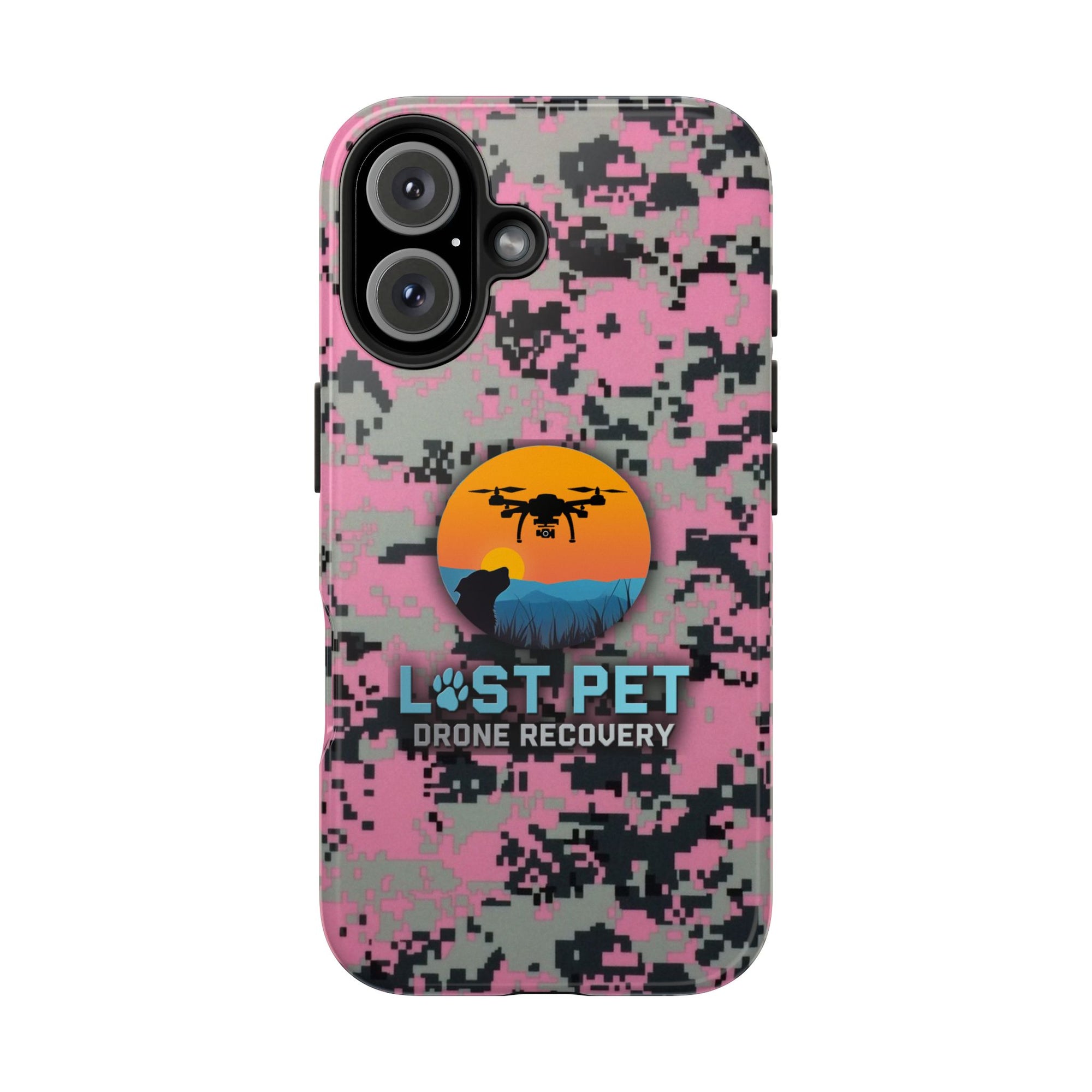Lost Pet Drone Recovery Phone Case - Pink Camo