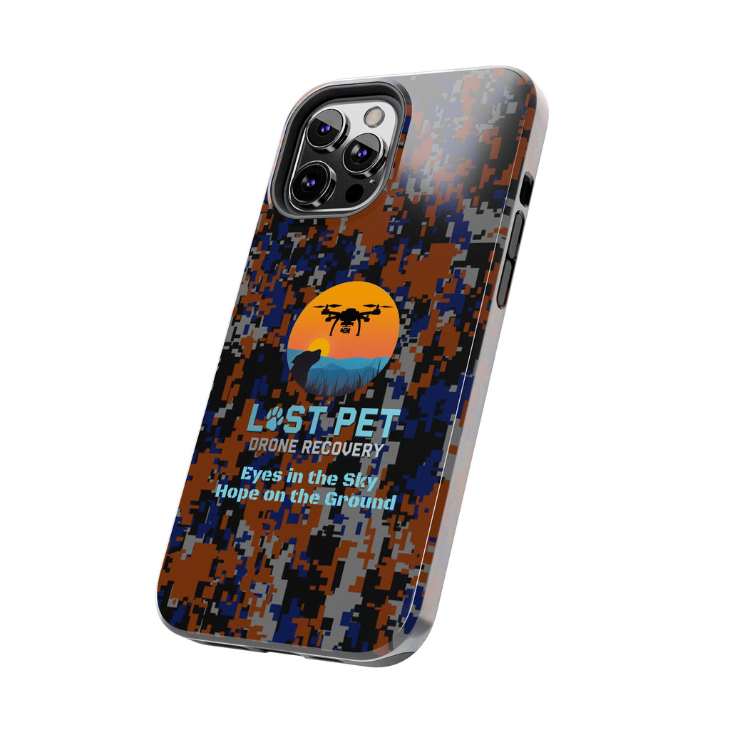Lost Pet Drone Recovery Phone Case - Blue & Orange Camo