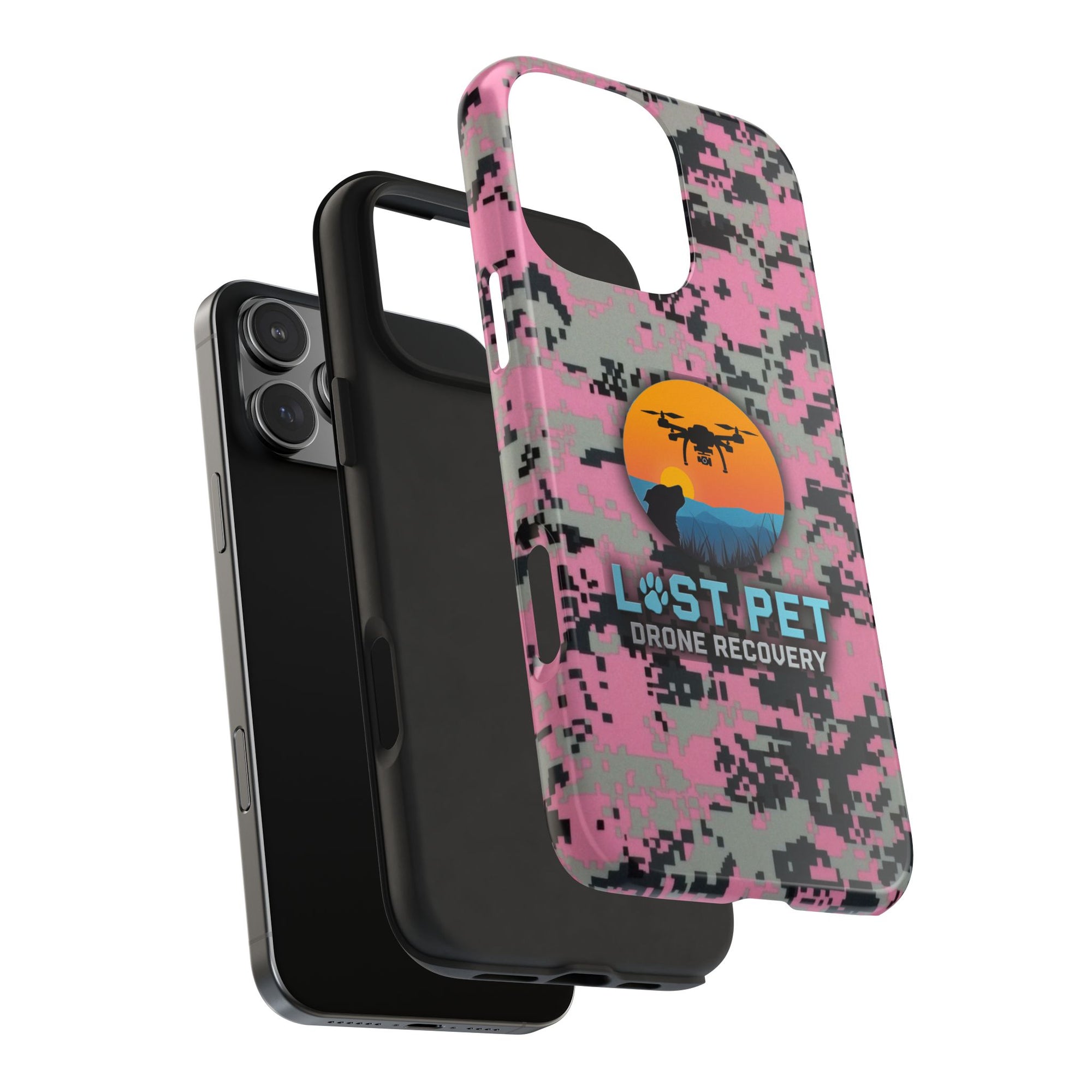 Lost Pet Drone Recovery Phone Case - Pink Camo