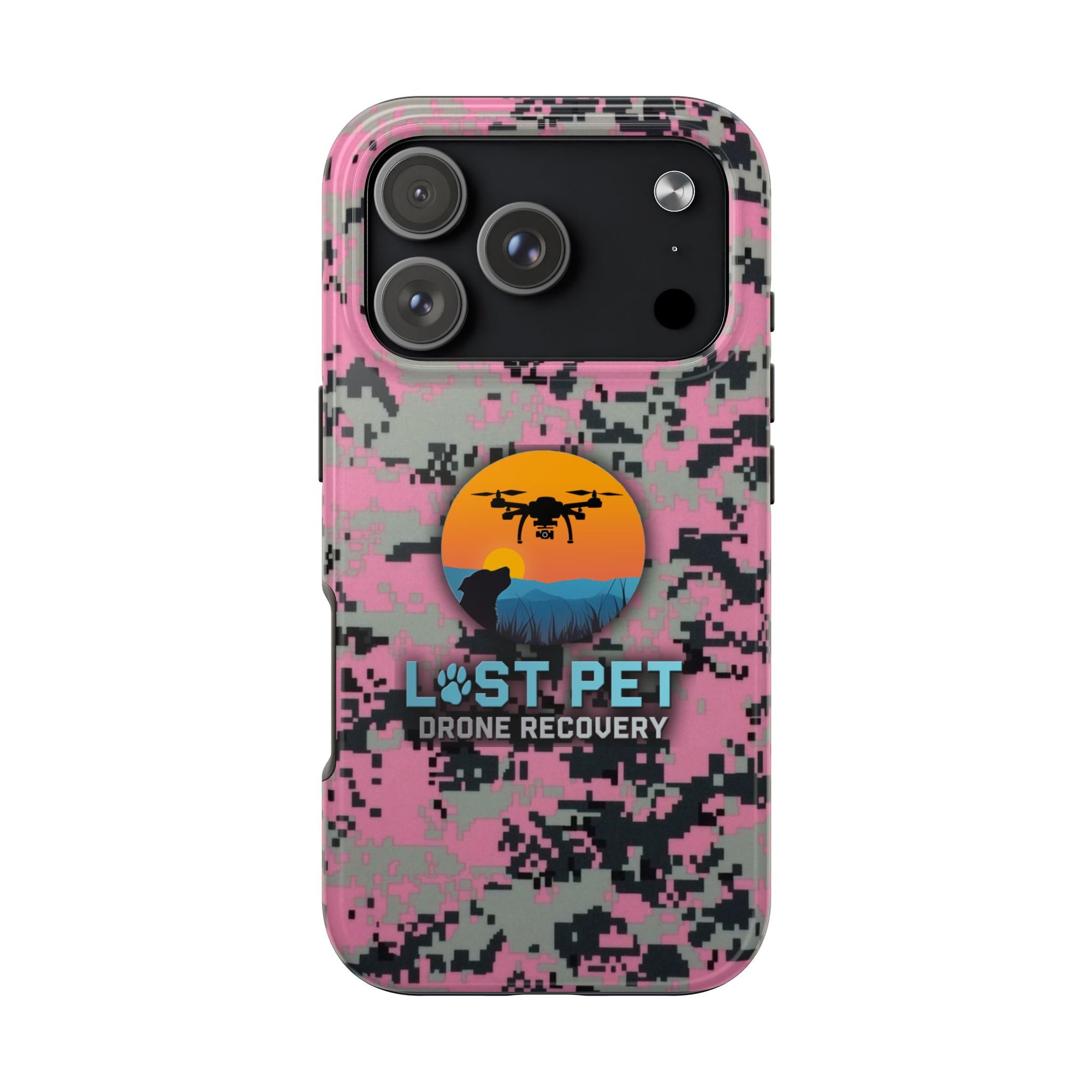 Lost Pet Drone Recovery Phone Case - Pink Camo