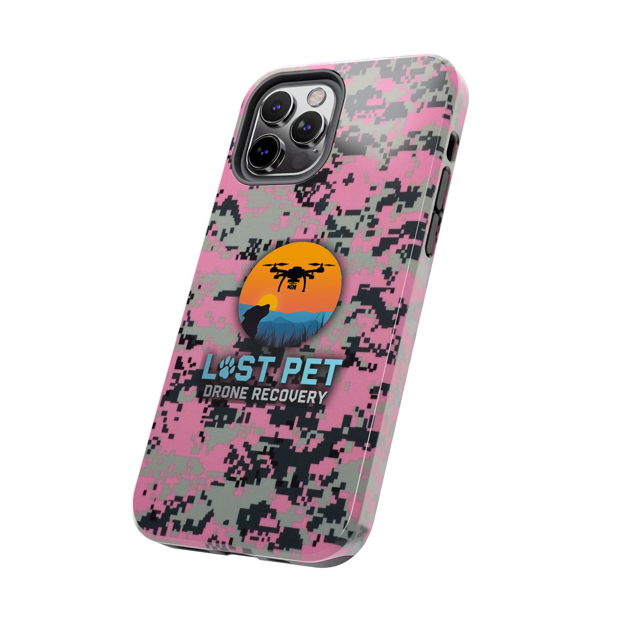 Lost Pet Drone Recovery Phone Case - Pink Camo