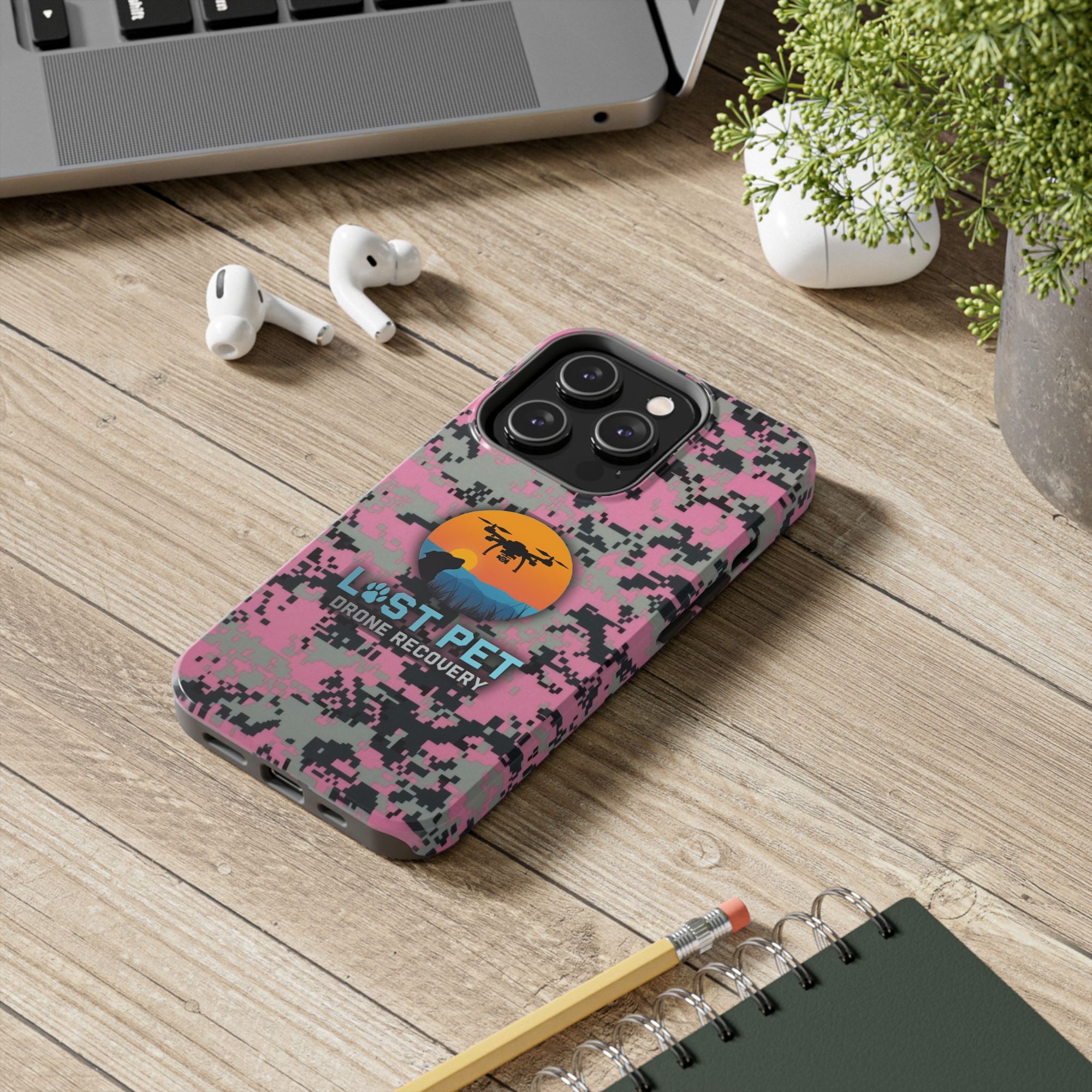 Lost Pet Drone Recovery Phone Case - Pink Camo