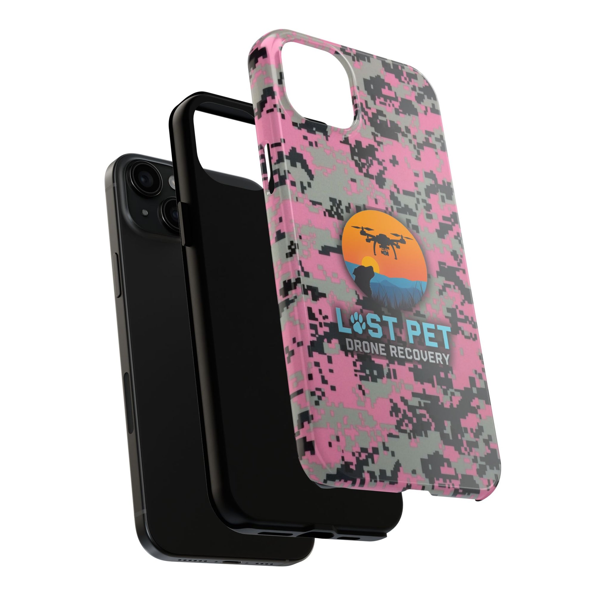 Lost Pet Drone Recovery Phone Case - Pink Camo