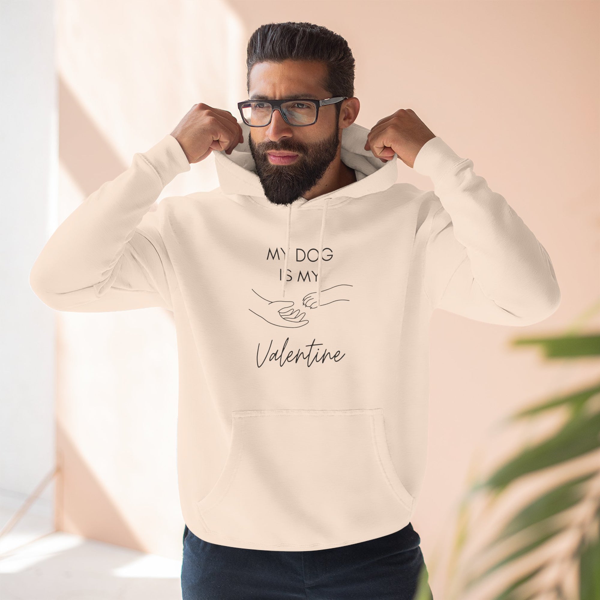Fleece Hoodie - My Dog is My Valentine - LPDR