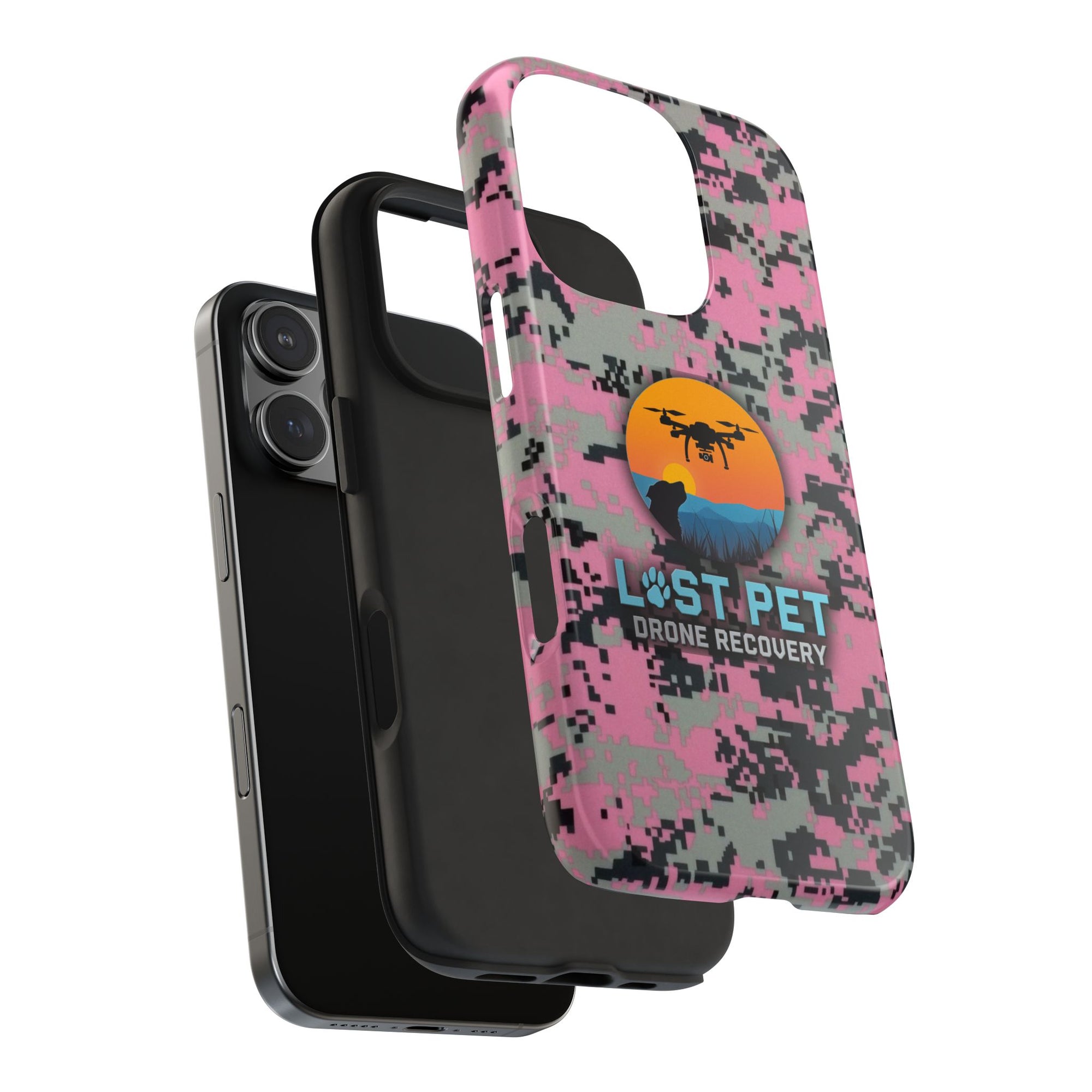 Lost Pet Drone Recovery Phone Case - Pink Camo