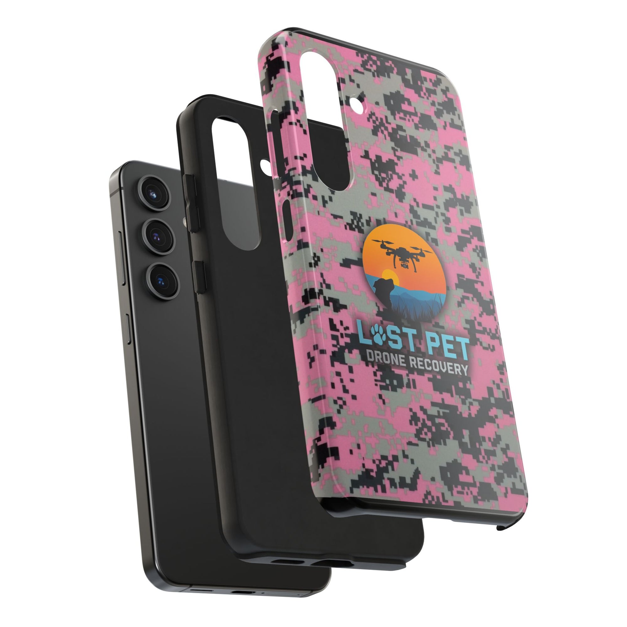 Lost Pet Drone Recovery Phone Case - Pink Camo