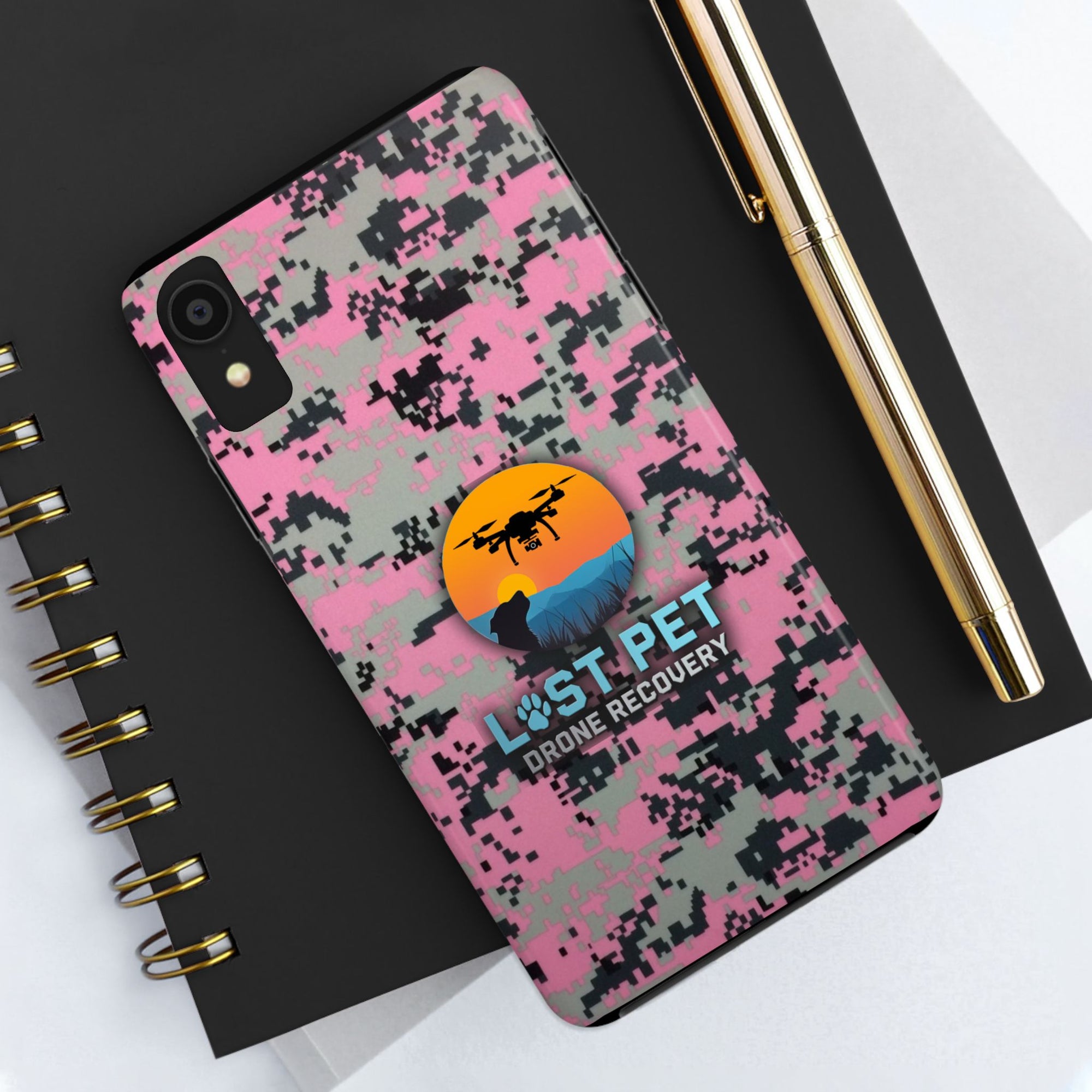 Lost Pet Drone Recovery Phone Case - Pink Camo
