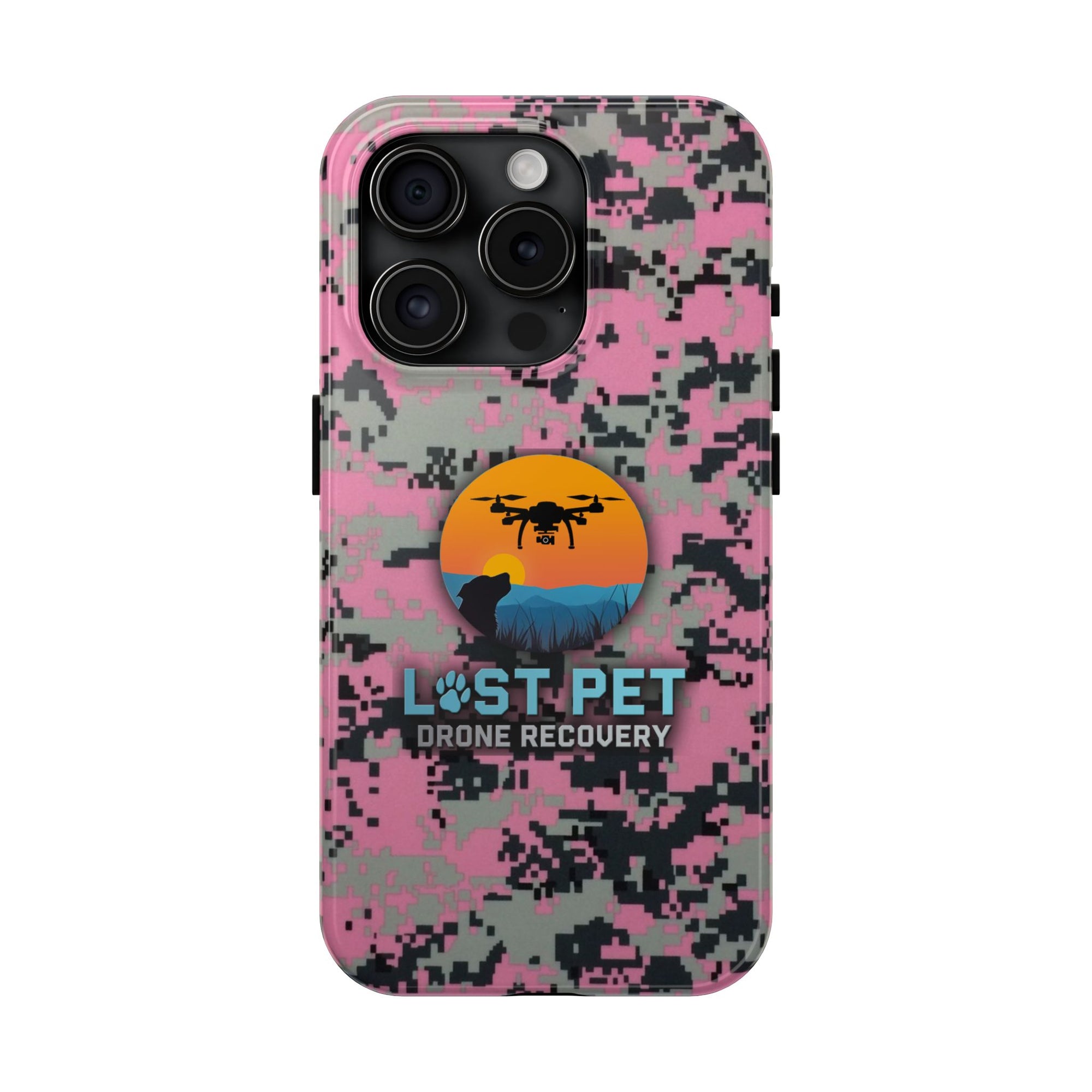 Lost Pet Drone Recovery Phone Case - Pink Camo