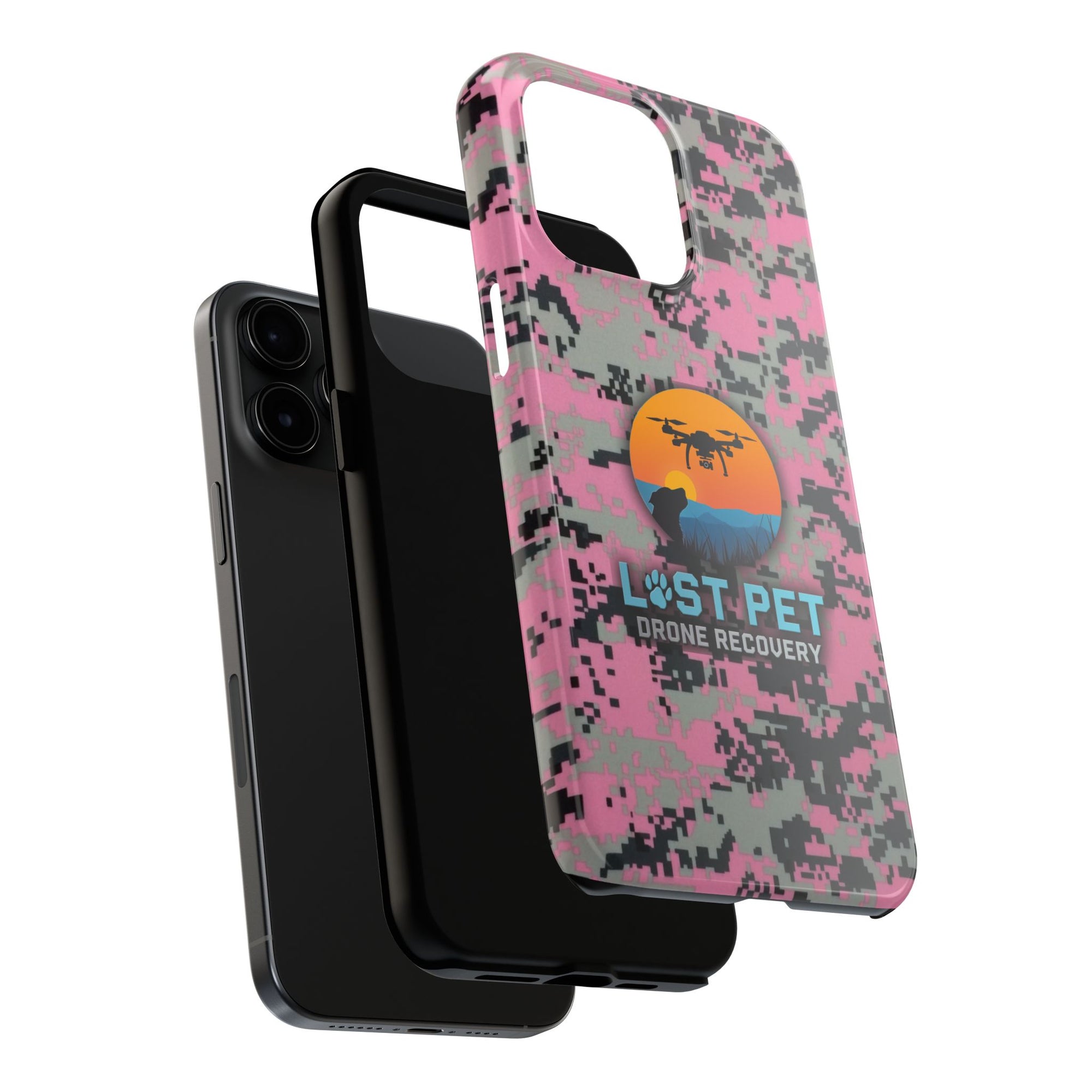 Lost Pet Drone Recovery Phone Case - Pink Camo