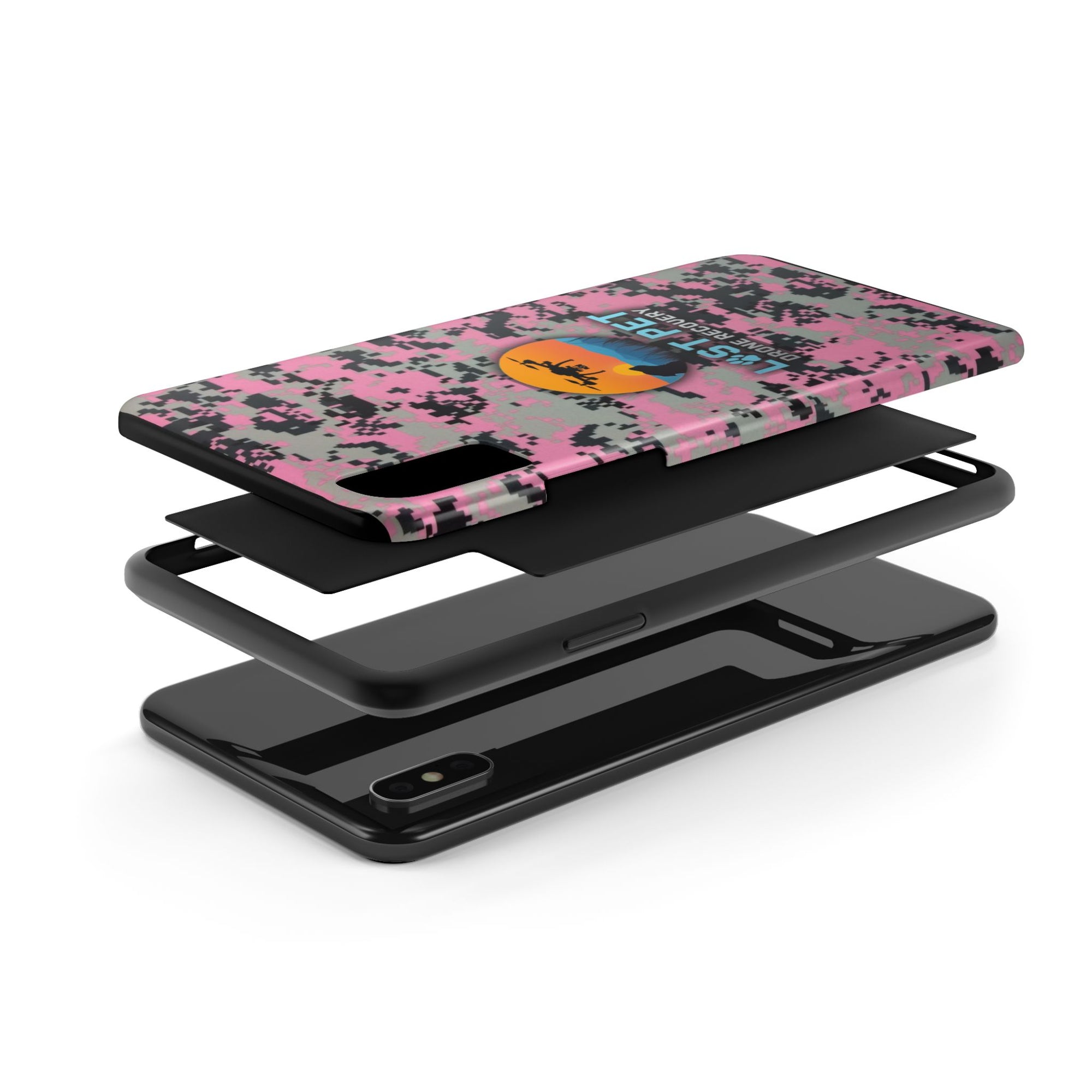 Lost Pet Drone Recovery Phone Case - Pink Camo