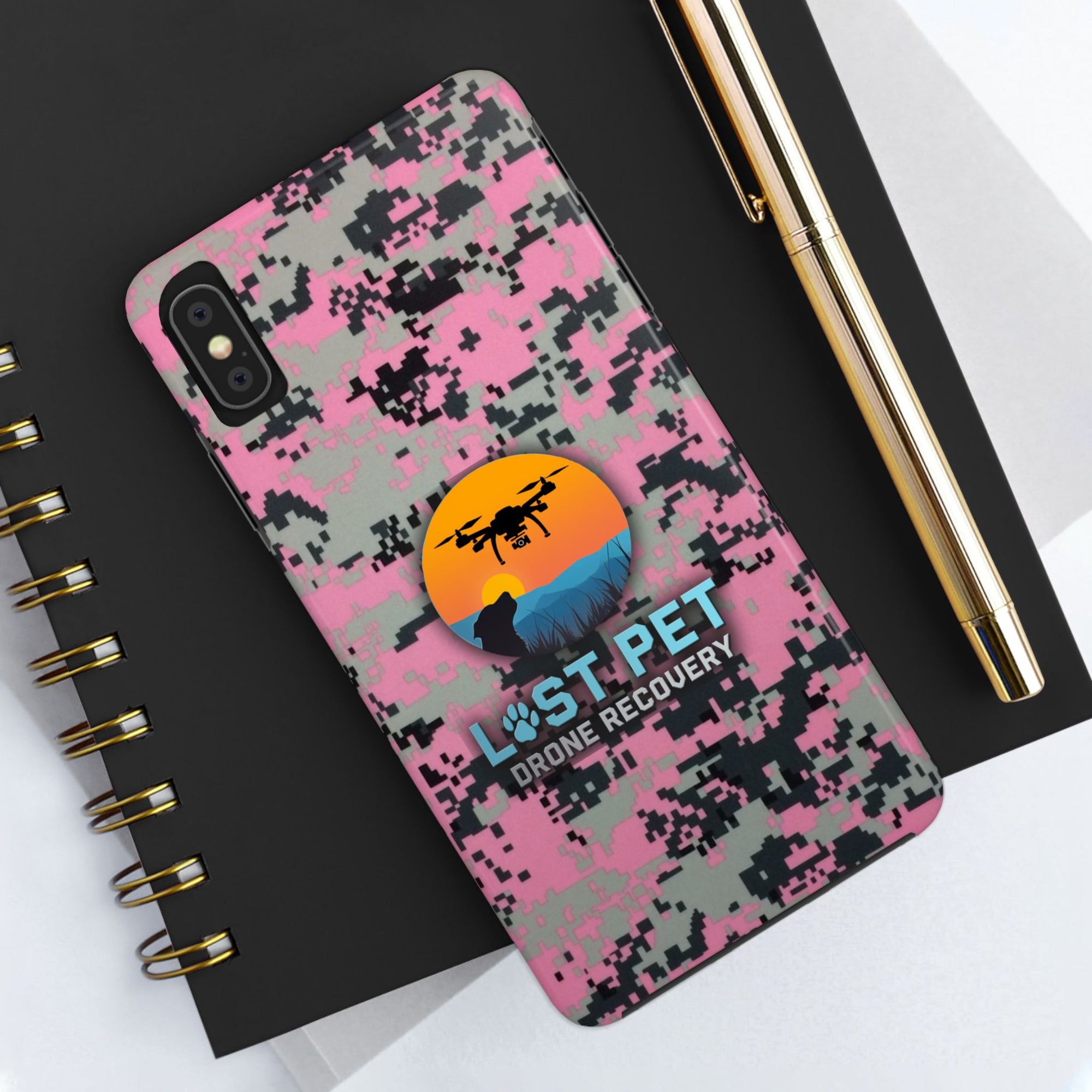 Lost Pet Drone Recovery Phone Case - Pink Camo