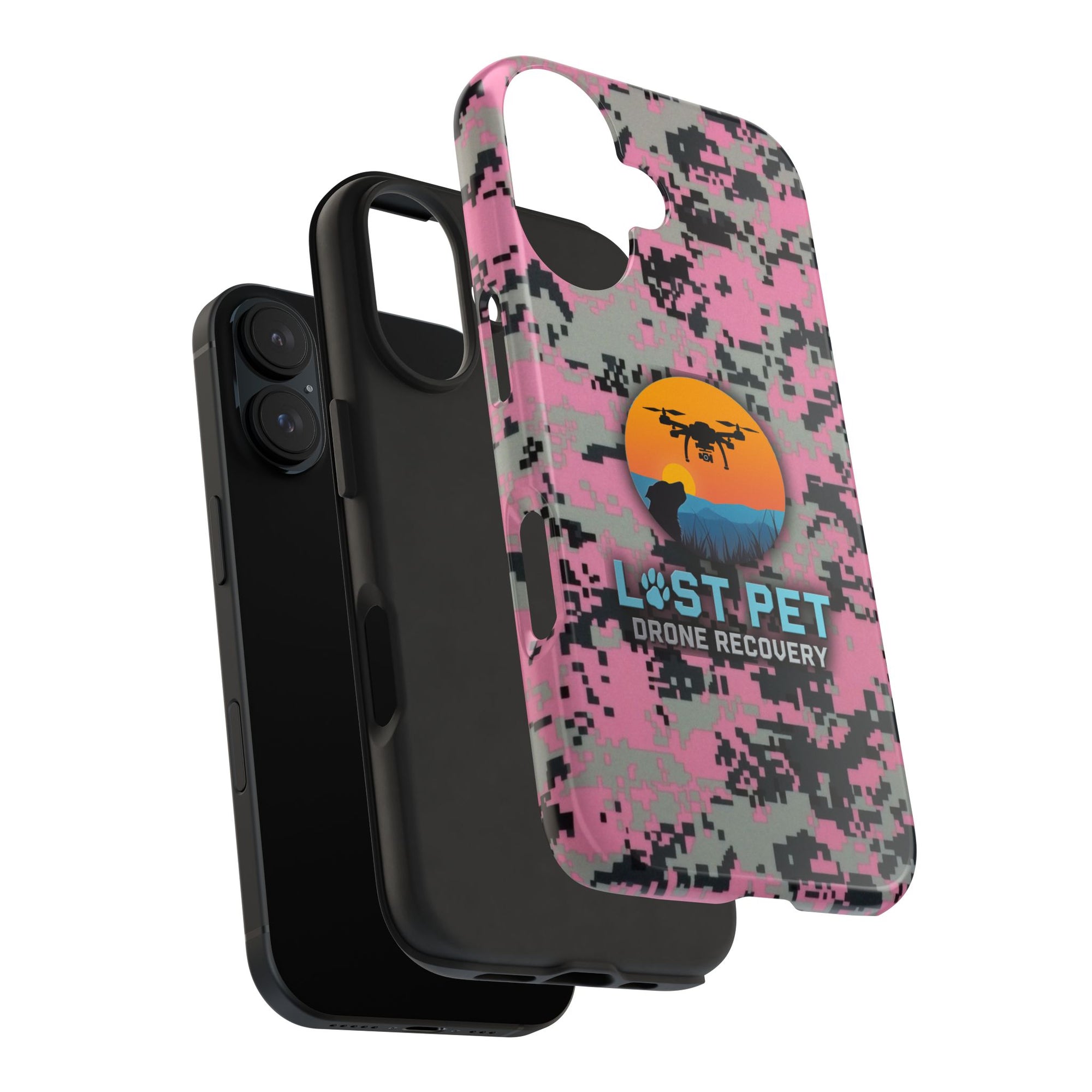 Lost Pet Drone Recovery Phone Case - Pink Camo