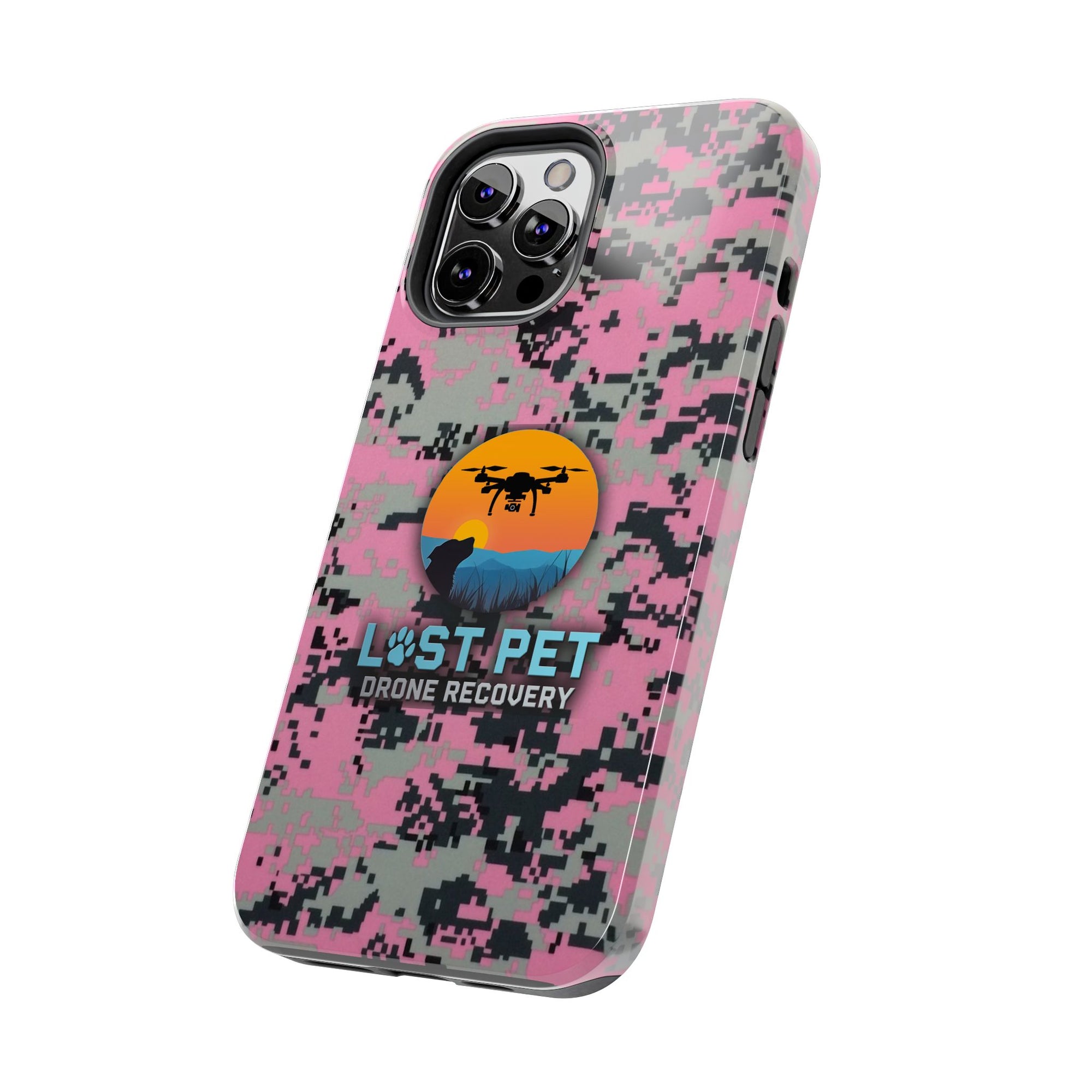 Lost Pet Drone Recovery Phone Case - Pink Camo