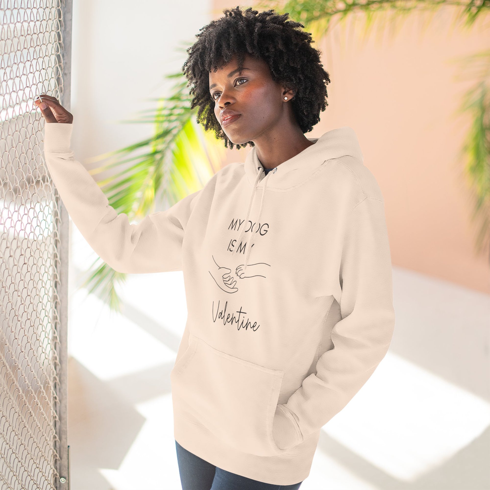 Fleece Hoodie - My Dog is My Valentine - LPDR