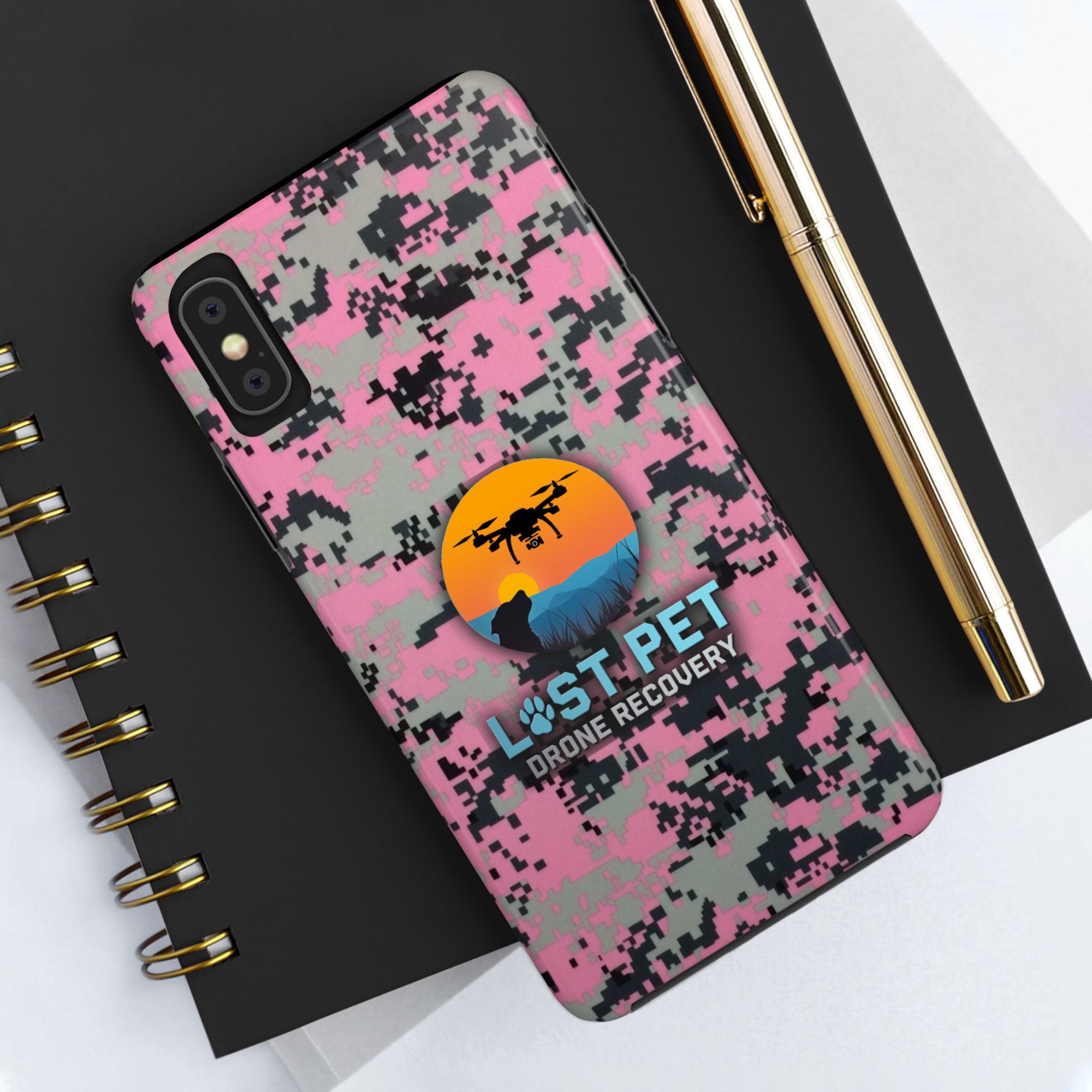 Lost Pet Drone Recovery Phone Case - Pink Camo