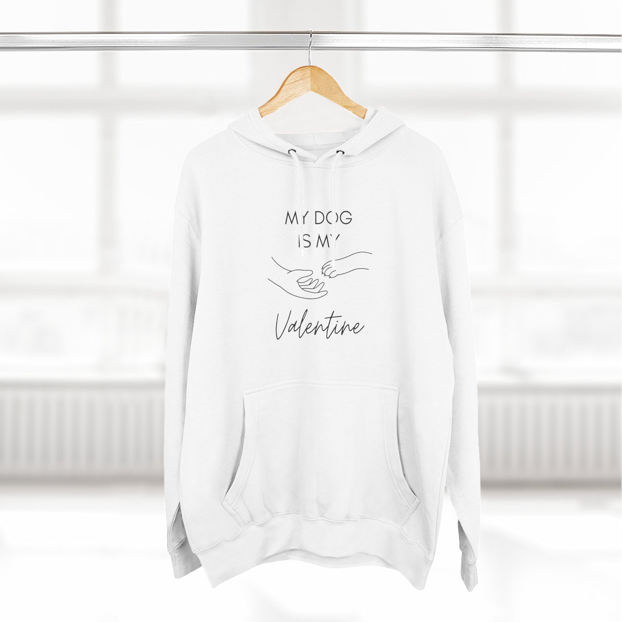 Fleece Hoodie - My Dog is My Valentine - LPDR