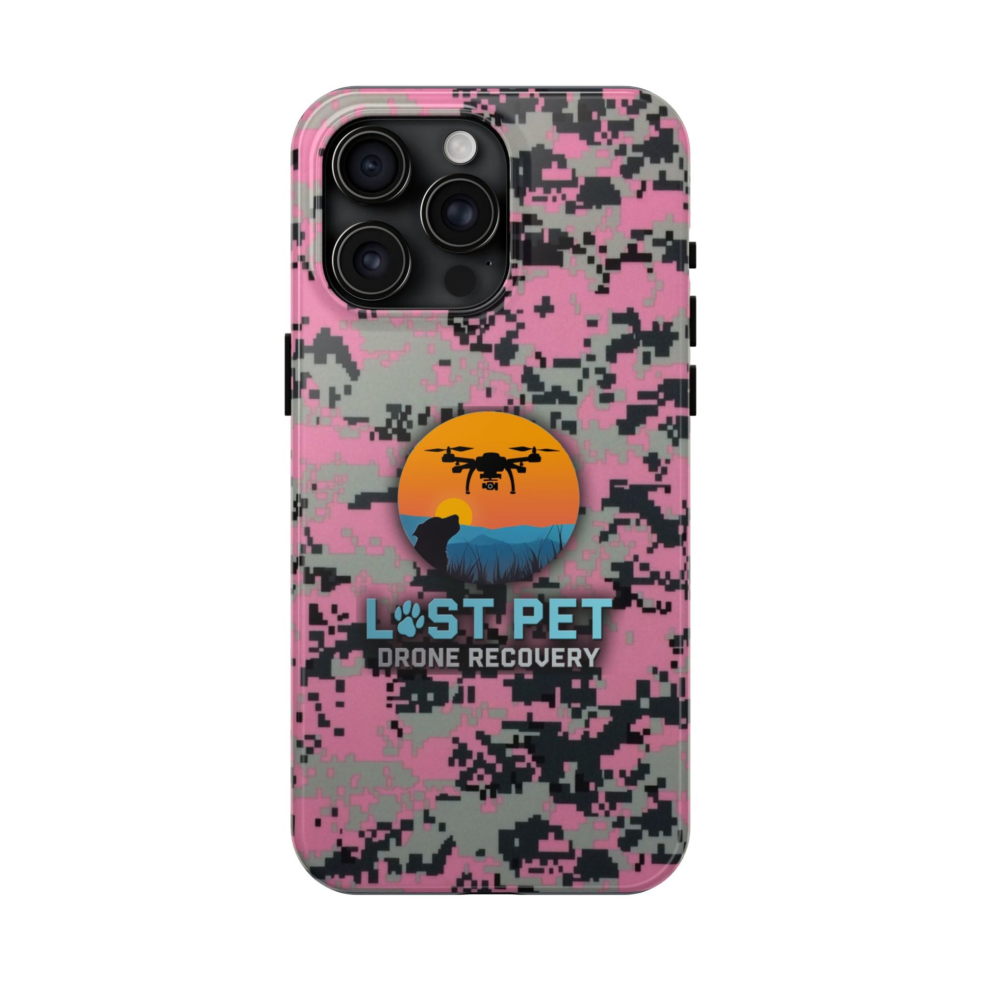 Lost Pet Drone Recovery Phone Case - Pink Camo