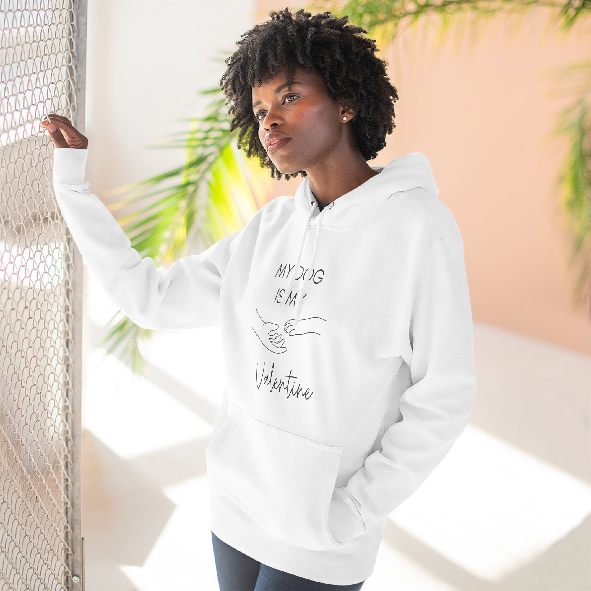 Fleece Hoodie - My Dog is My Valentine - LPDR