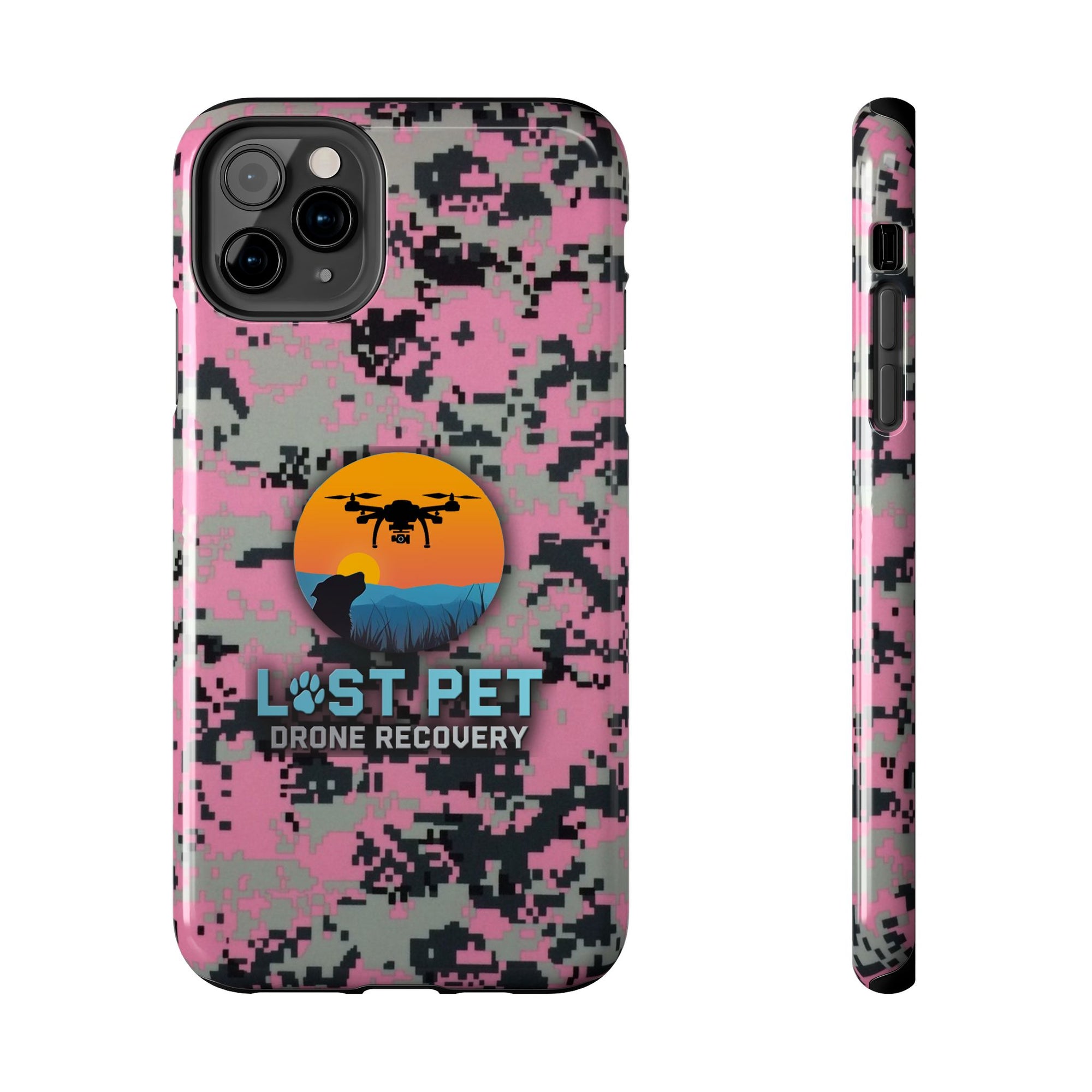 Lost Pet Drone Recovery Phone Case - Pink Camo