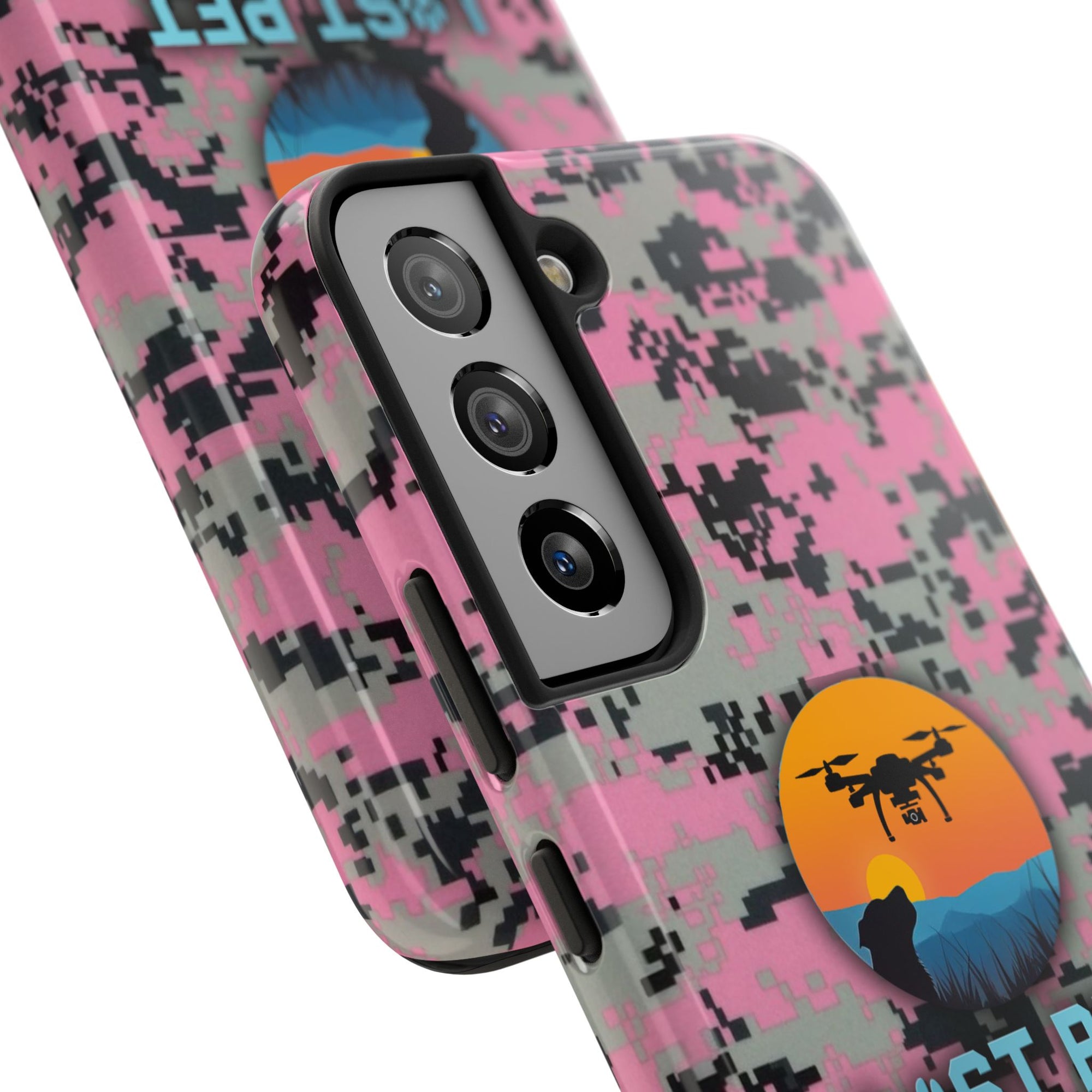 Lost Pet Drone Recovery Phone Case - Pink Camo