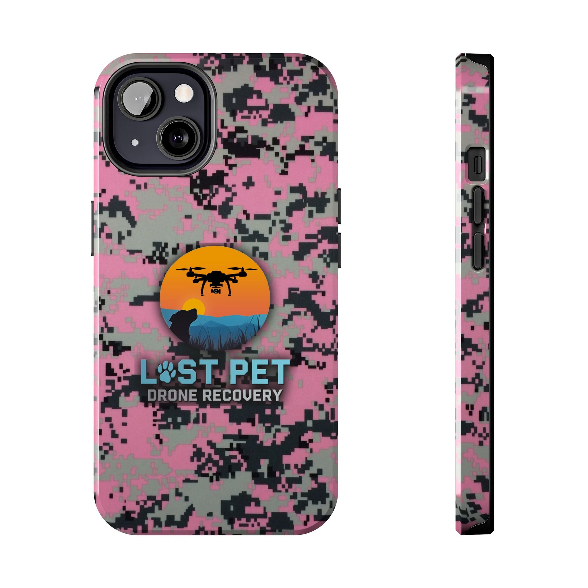 Lost Pet Drone Recovery Phone Case - Pink Camo