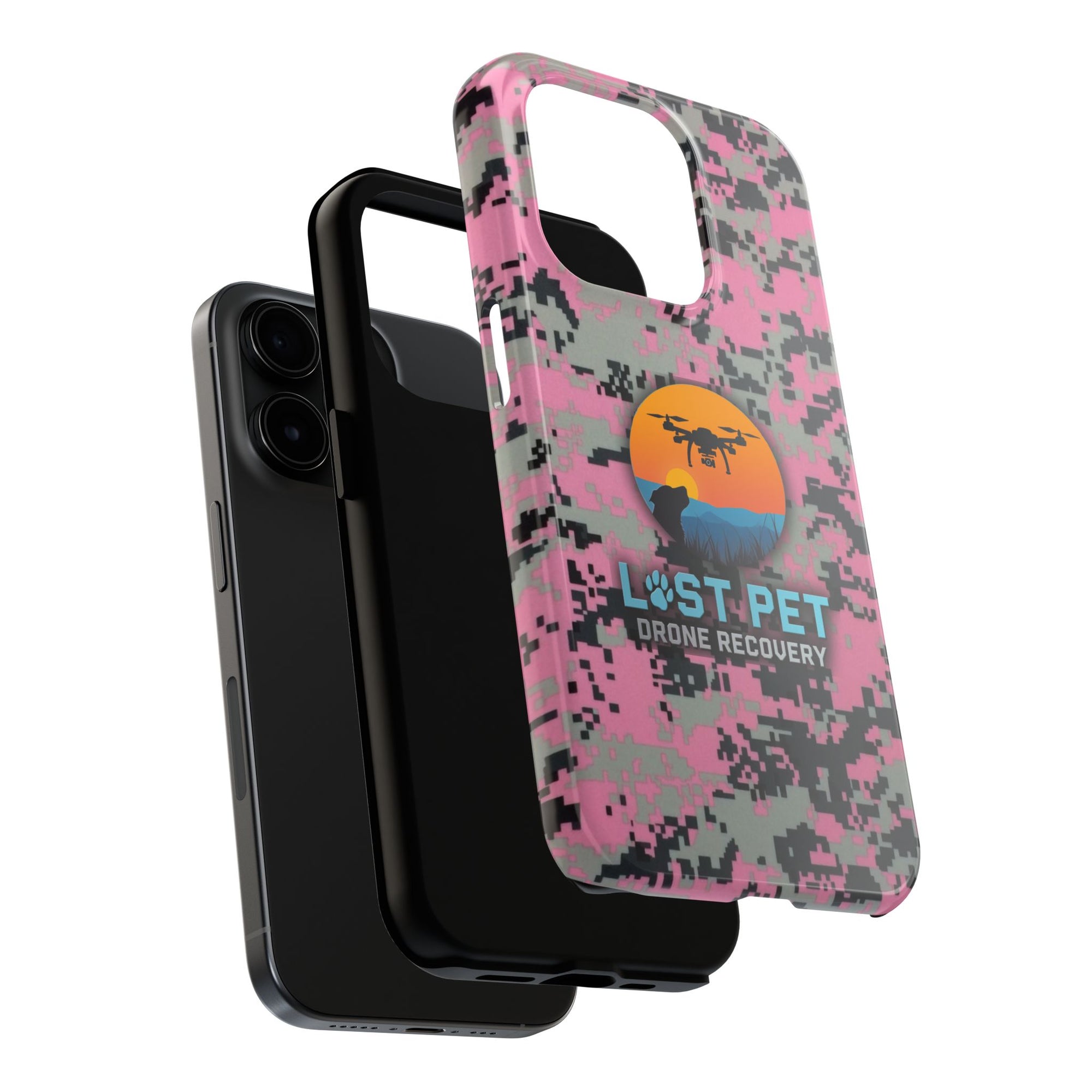 Lost Pet Drone Recovery Phone Case - Pink Camo