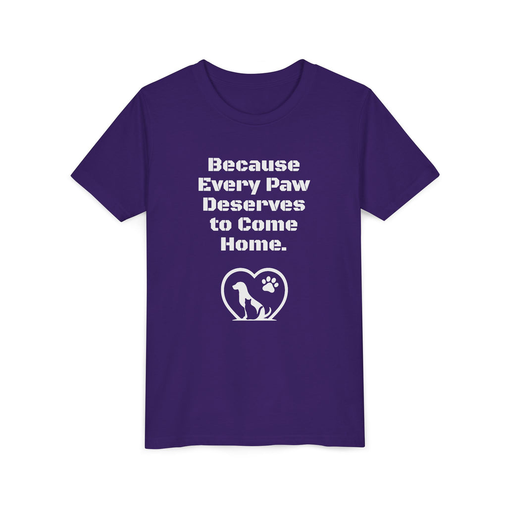 LPDR Youth Tee - Every Paw Deserves to Come Home