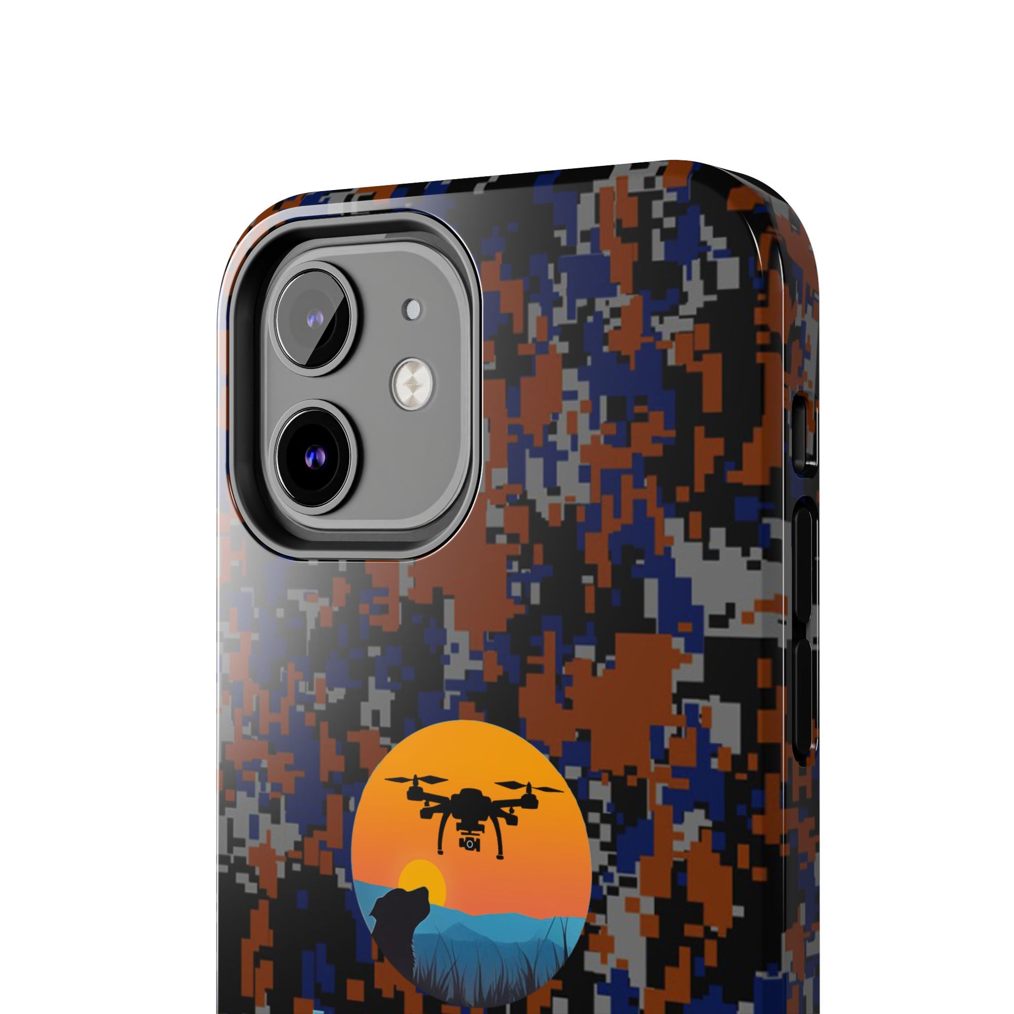 Lost Pet Drone Recovery Phone Case - Blue & Orange Camo