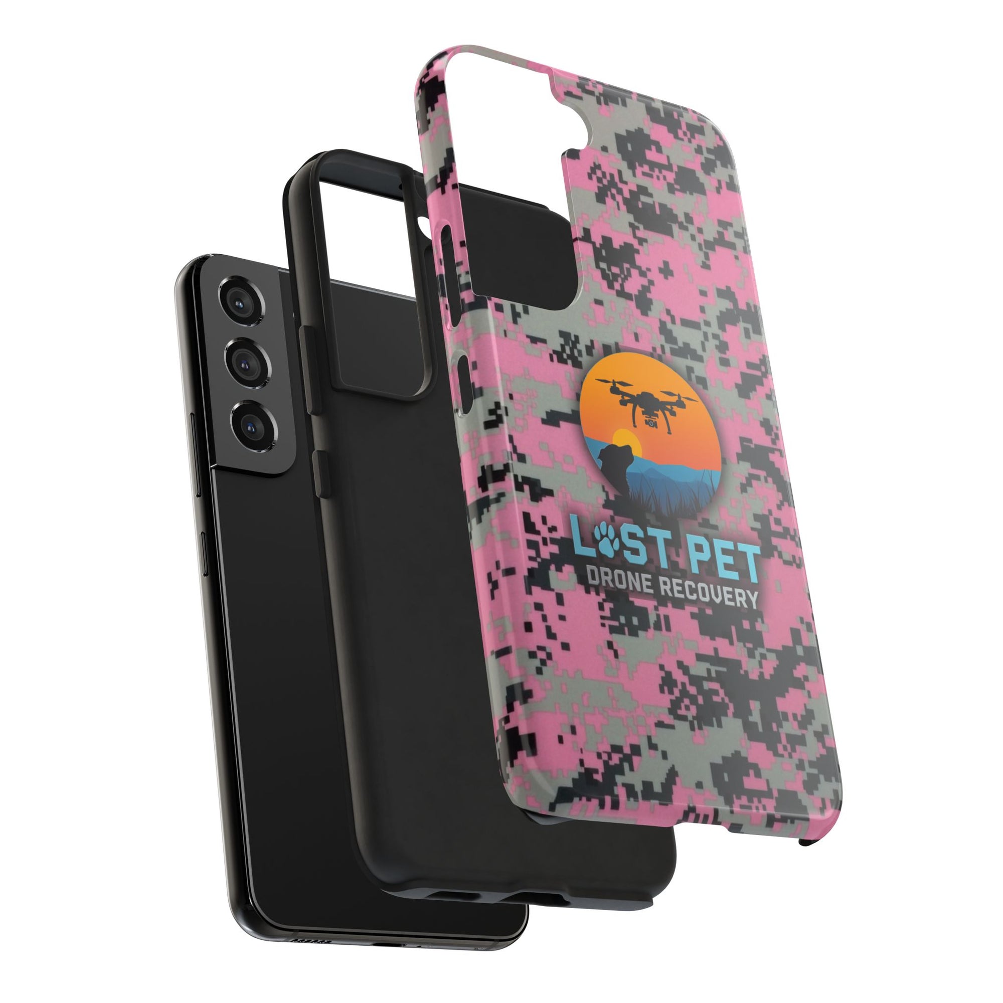Lost Pet Drone Recovery Phone Case - Pink Camo