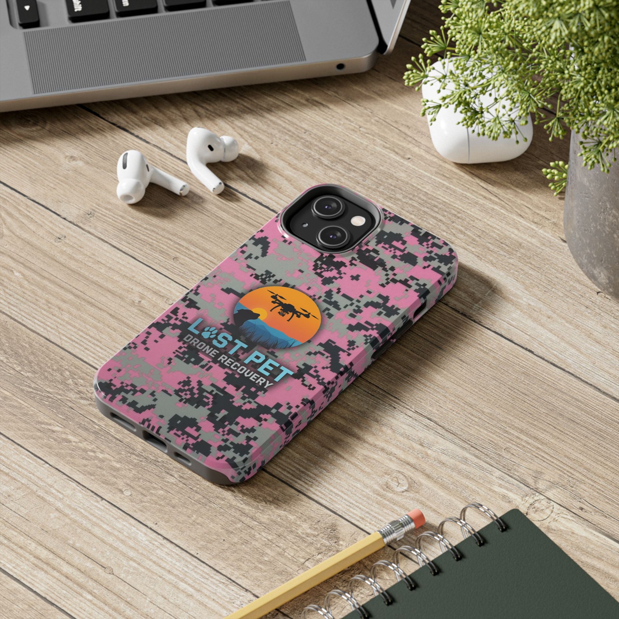 Lost Pet Drone Recovery Phone Case - Pink Camo