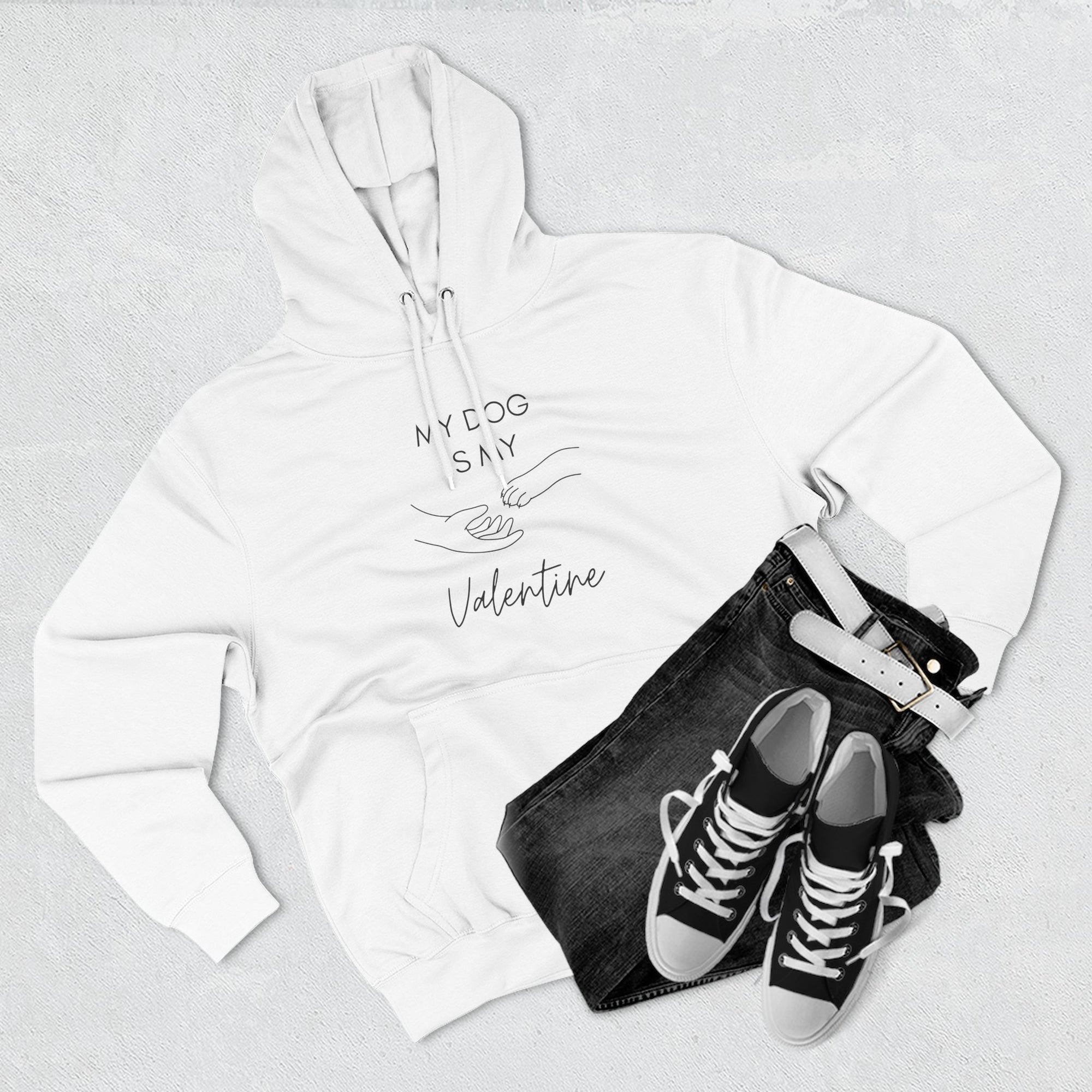 Fleece Hoodie - My Dog is My Valentine - LPDR
