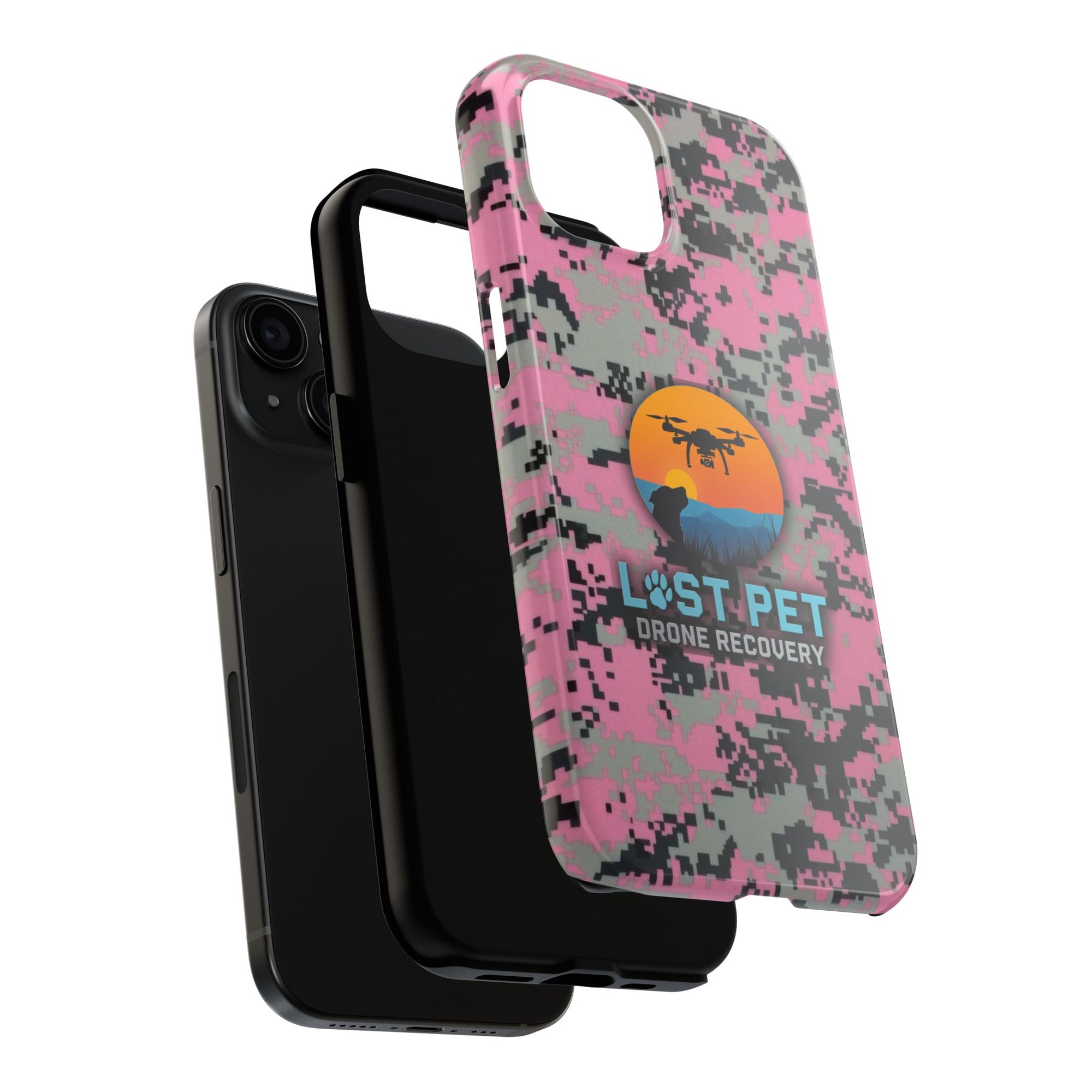 Lost Pet Drone Recovery Phone Case - Pink Camo