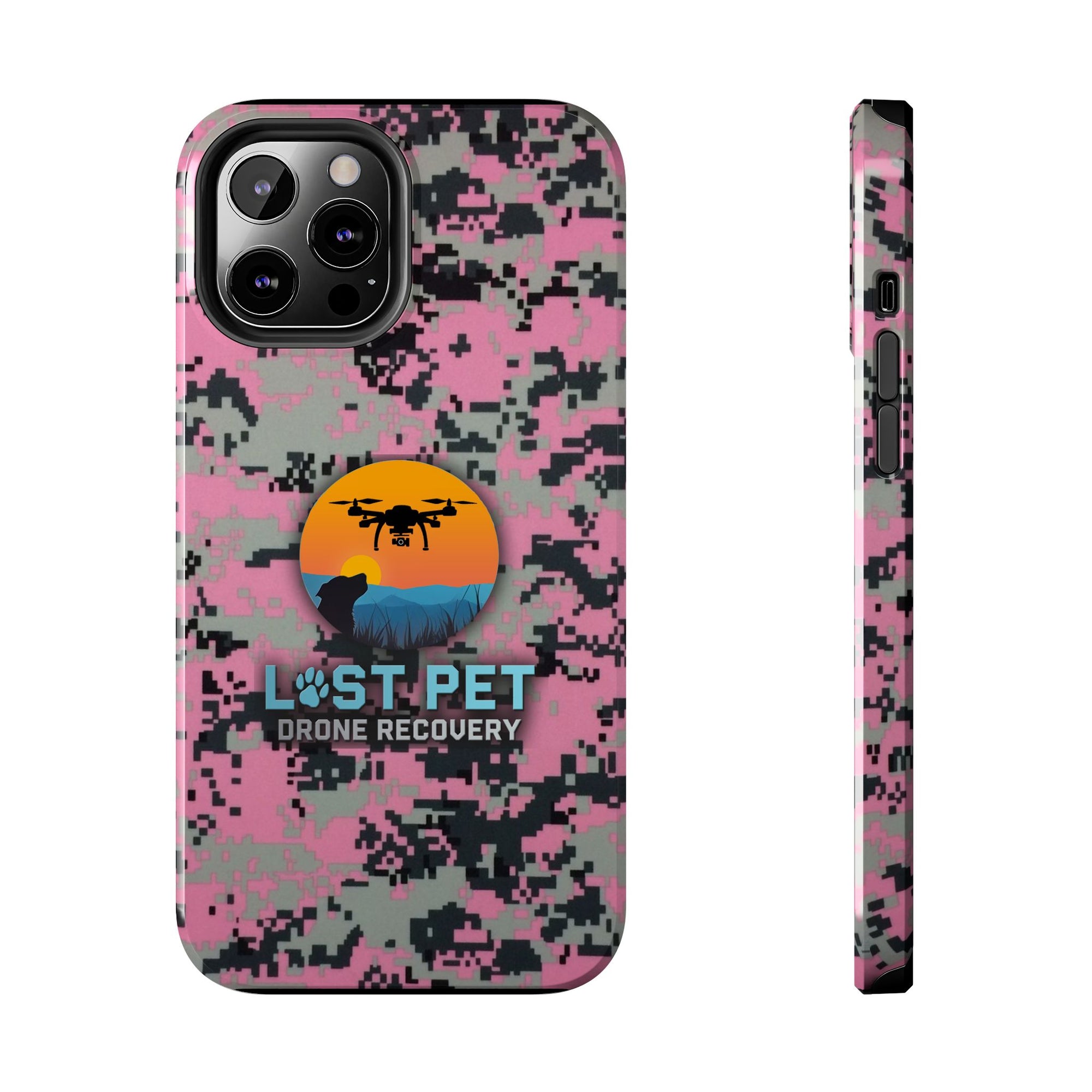 Lost Pet Drone Recovery Phone Case - Pink Camo