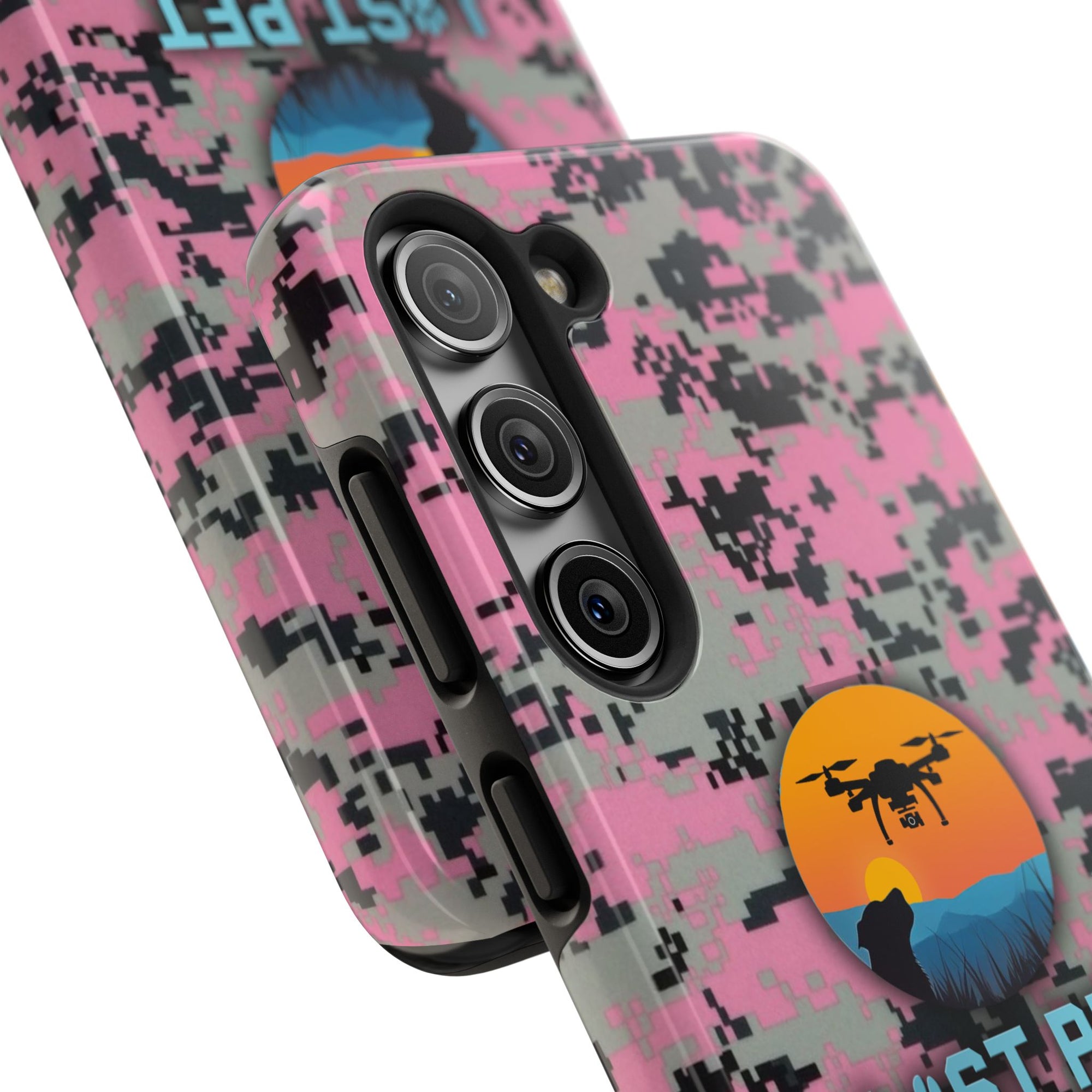 Lost Pet Drone Recovery Phone Case - Pink Camo
