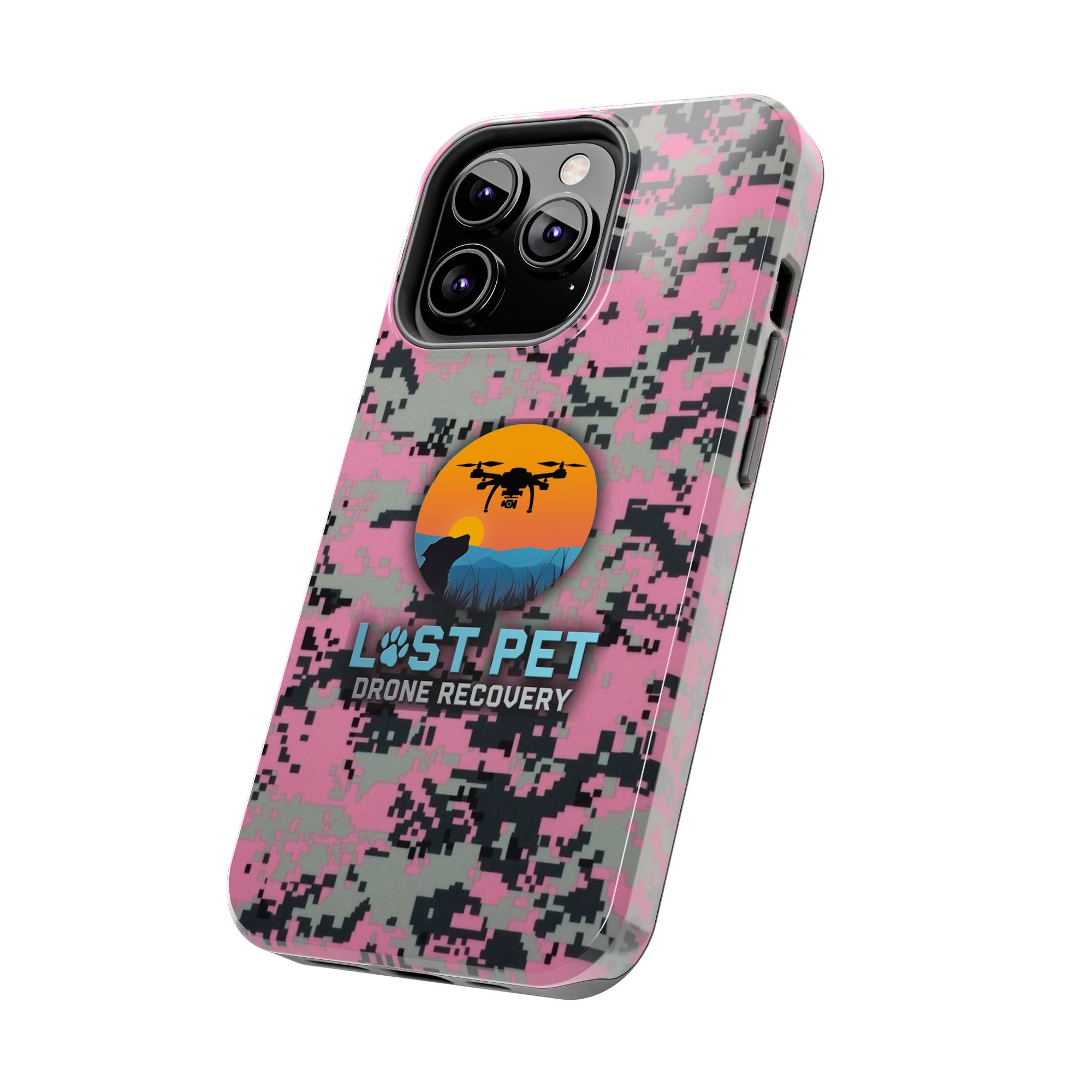 Lost Pet Drone Recovery Phone Case - Pink Camo