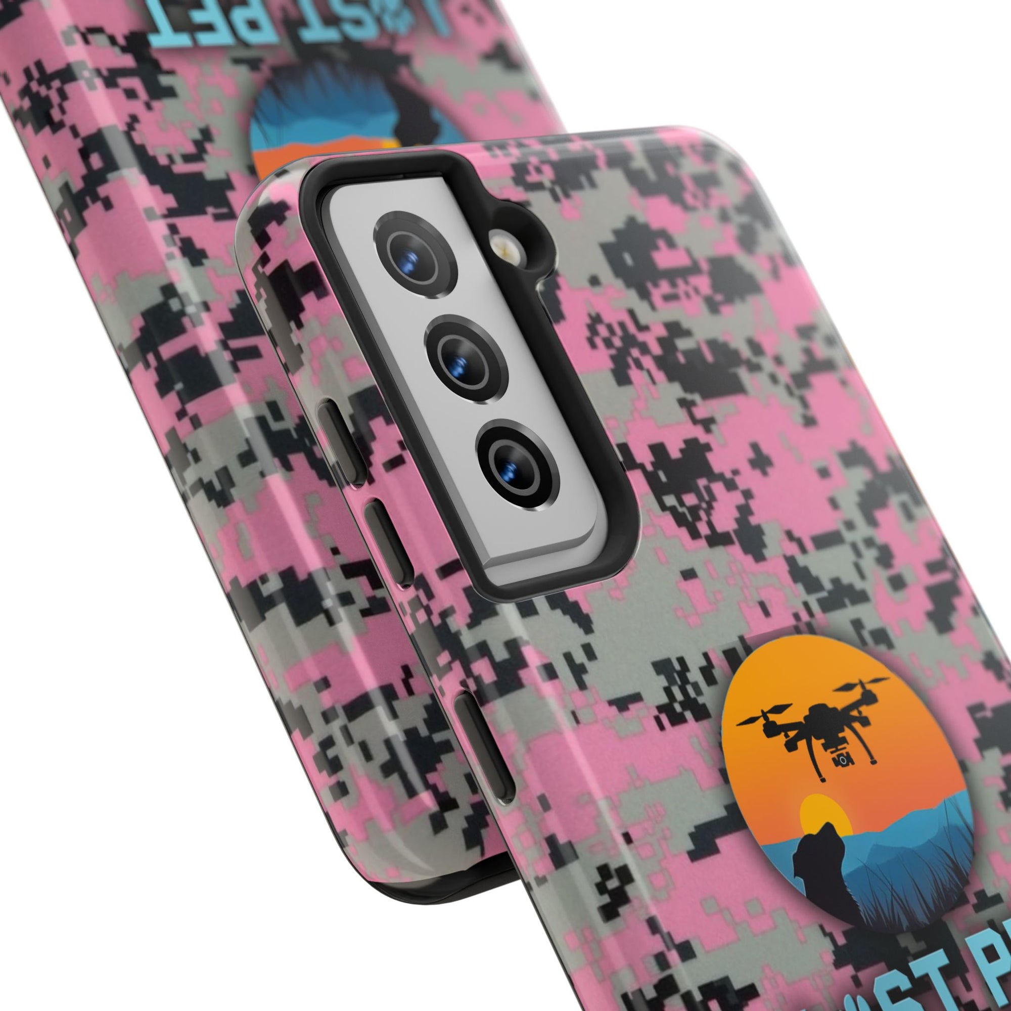 Lost Pet Drone Recovery Phone Case - Pink Camo