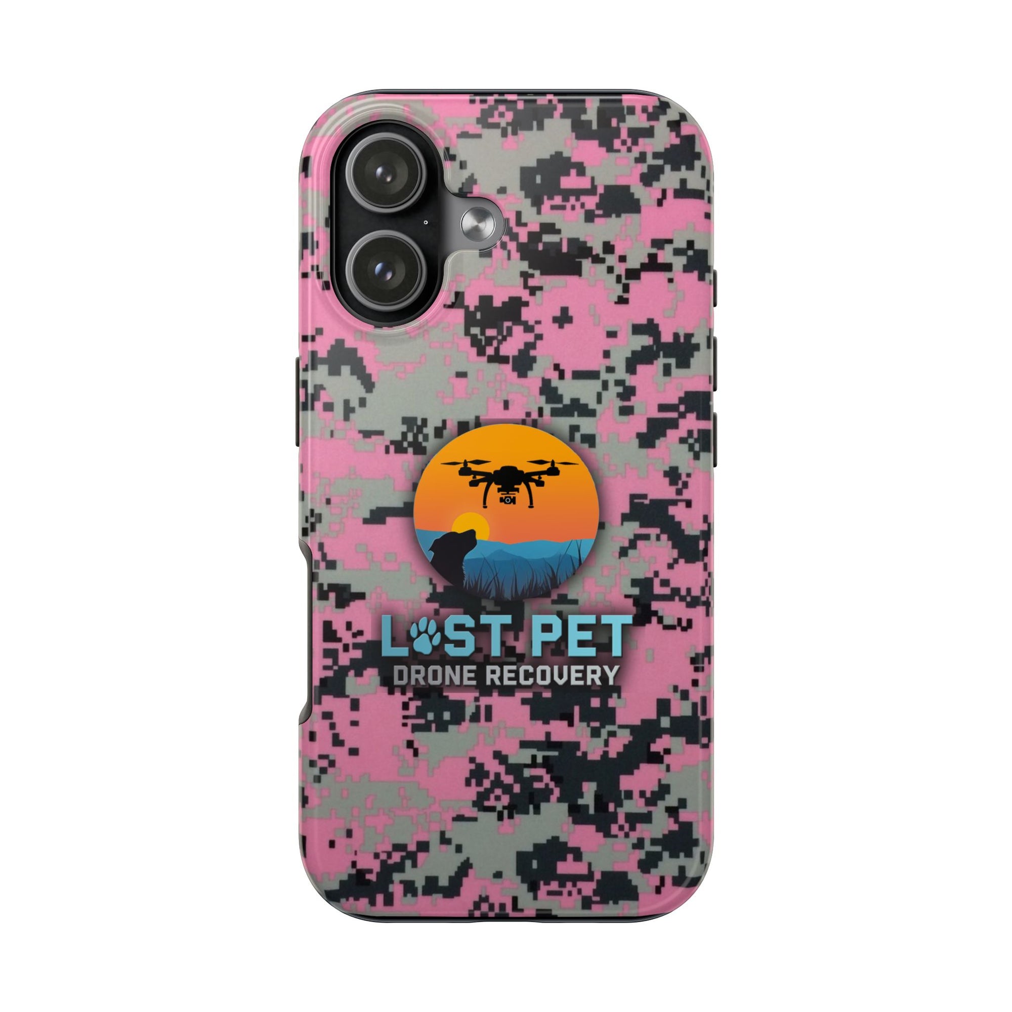 Lost Pet Drone Recovery Phone Case - Pink Camo