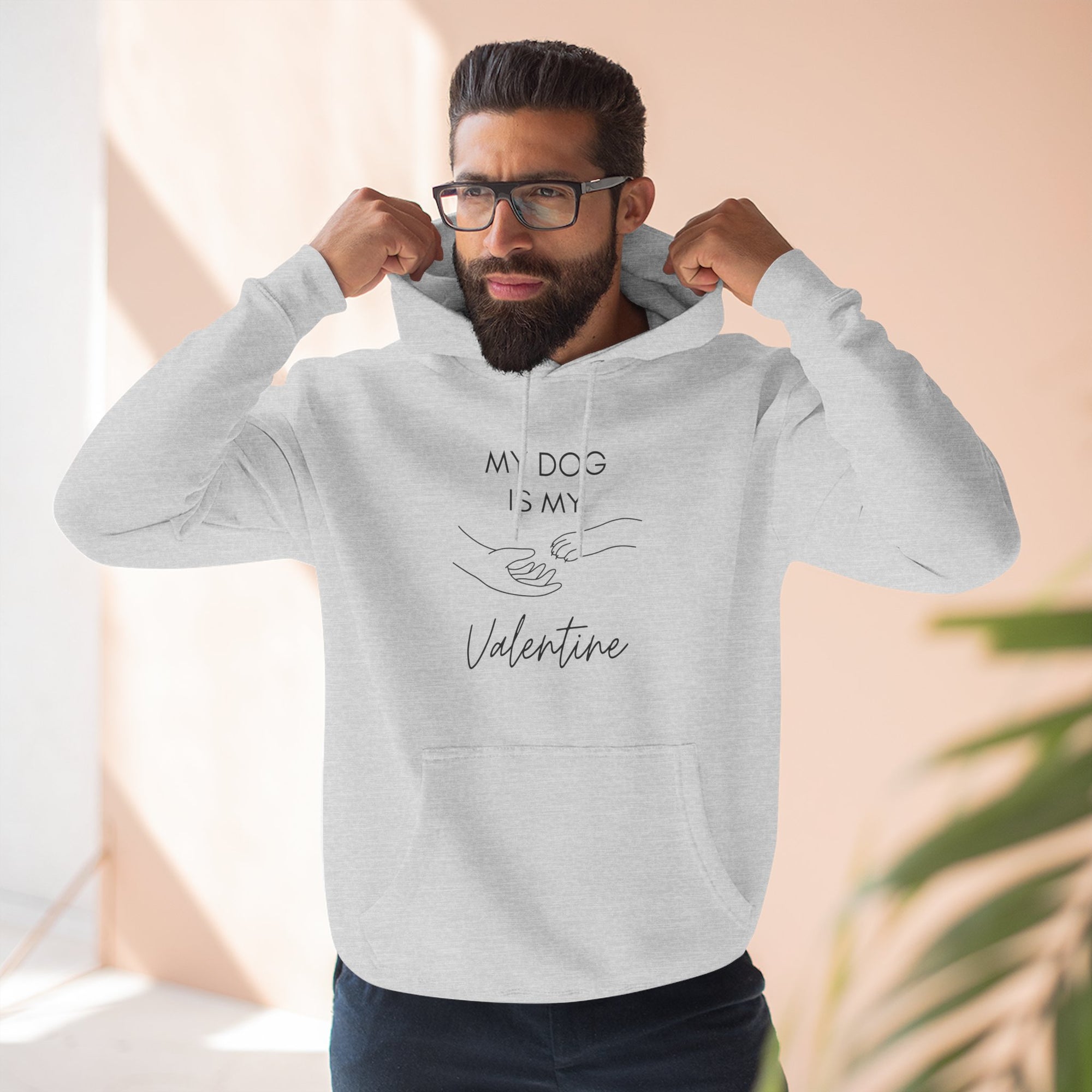 Fleece Hoodie - My Dog is My Valentine - LPDR