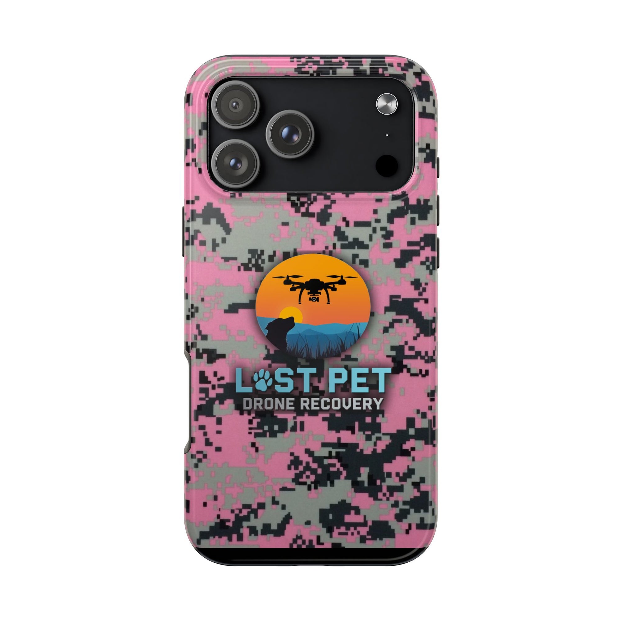 Lost Pet Drone Recovery Phone Case - Pink Camo