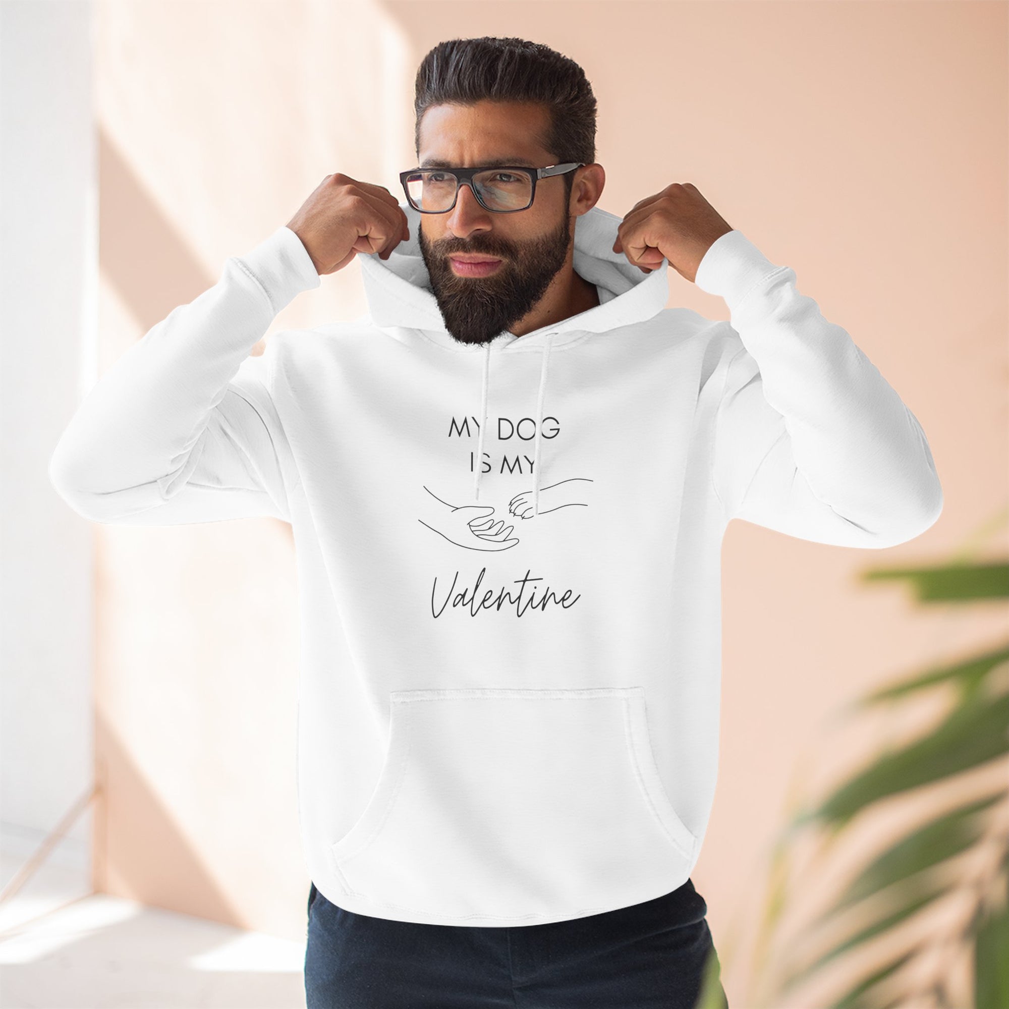 Fleece Hoodie - My Dog is My Valentine - LPDR