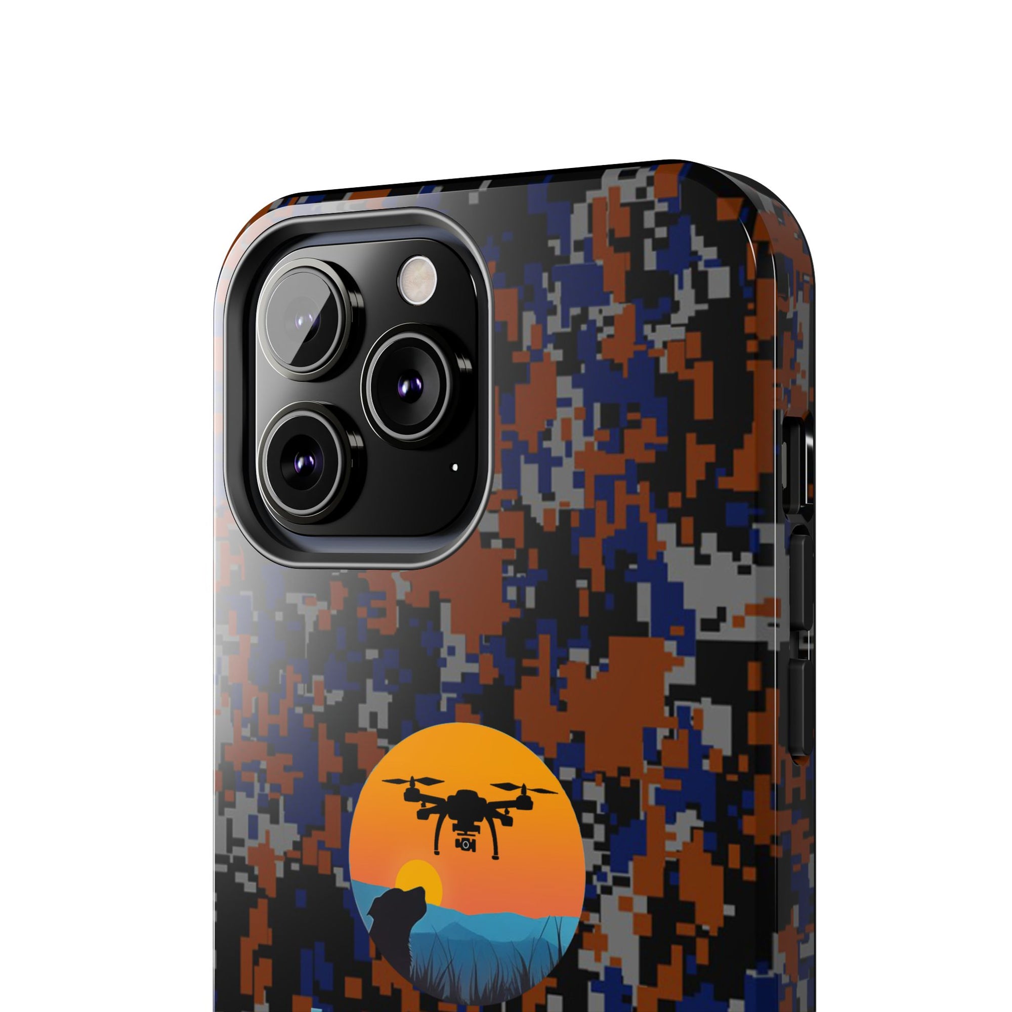 Lost Pet Drone Recovery Phone Case - Blue & Orange Camo