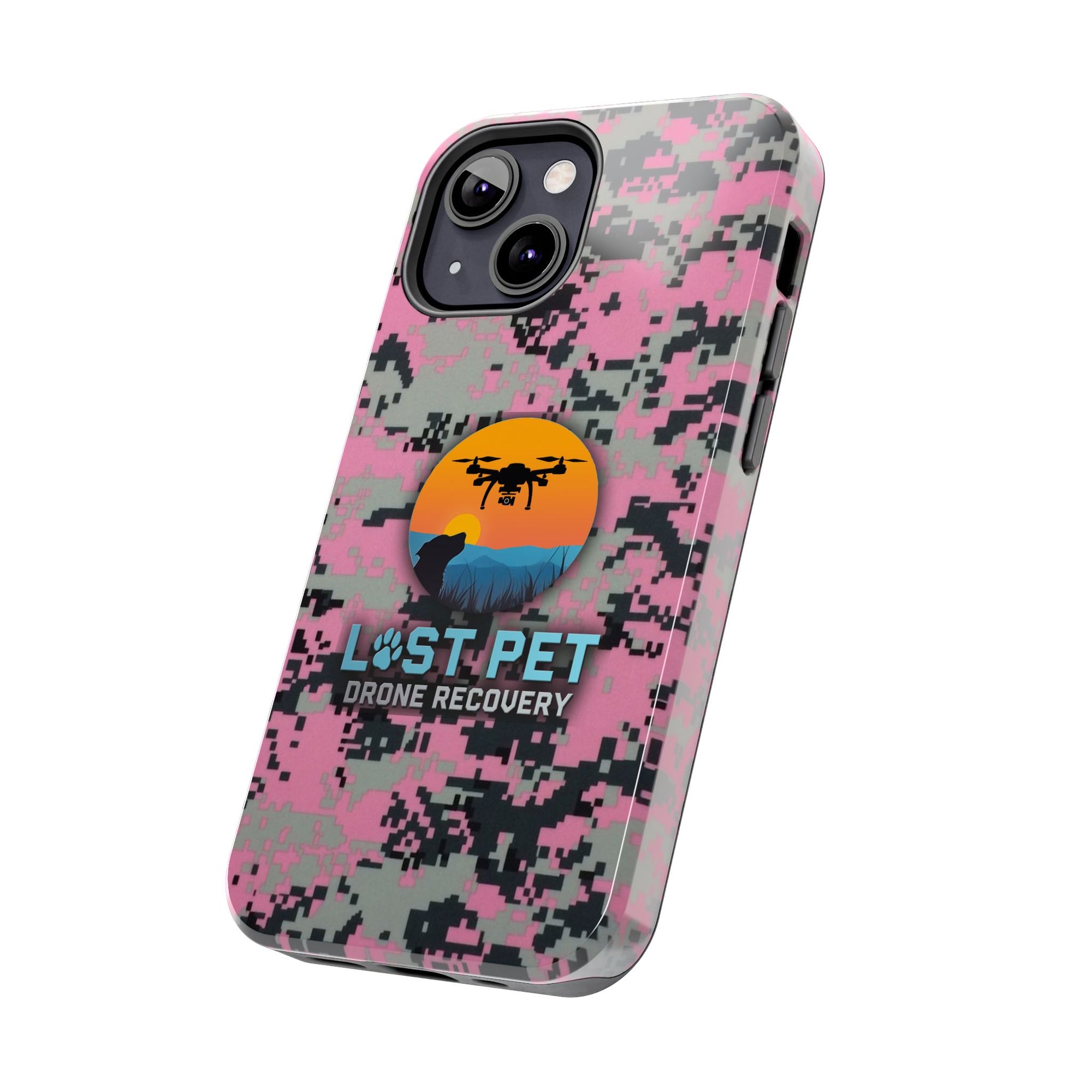 Lost Pet Drone Recovery Phone Case - Pink Camo