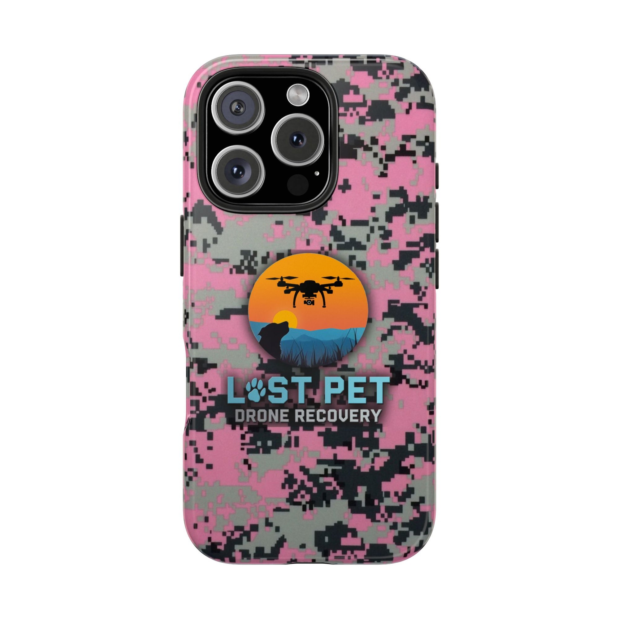 Lost Pet Drone Recovery Phone Case - Pink Camo
