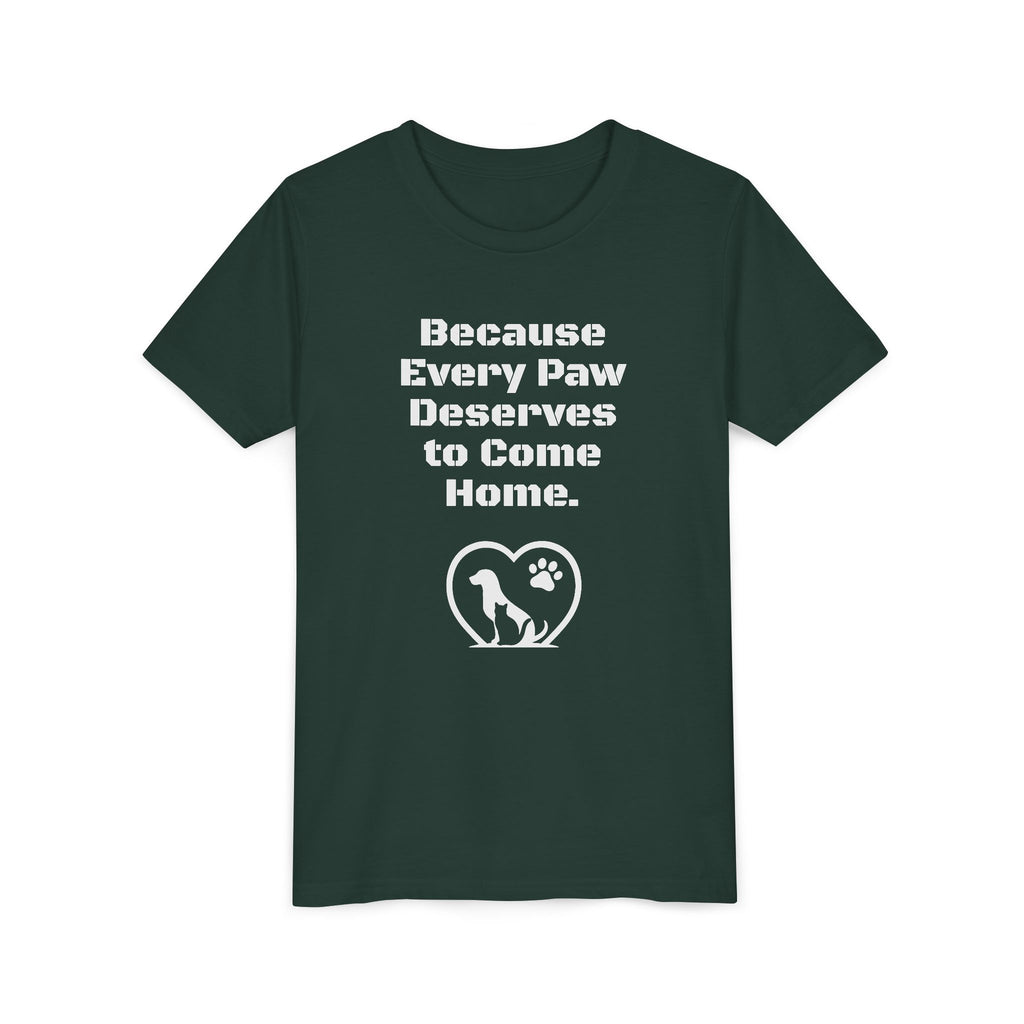 LPDR Youth Tee - Every Paw Deserves to Come Home