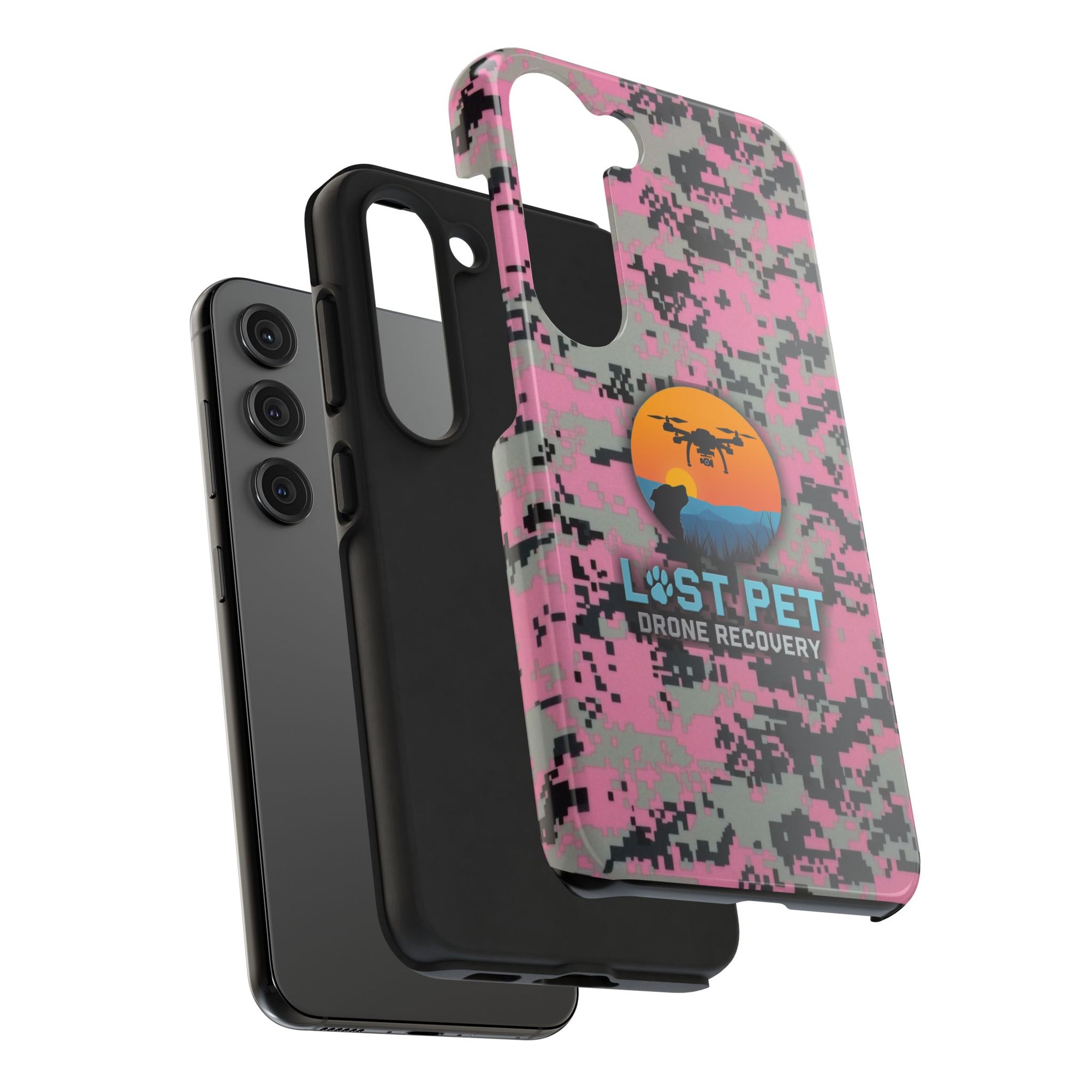 Lost Pet Drone Recovery Phone Case - Pink Camo