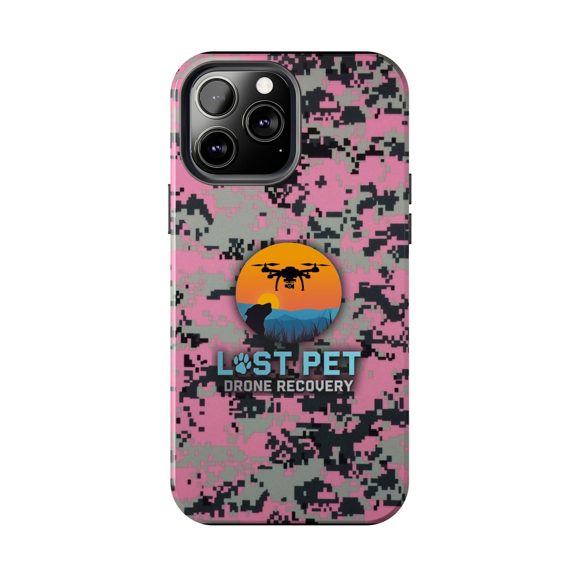Lost Pet Drone Recovery Phone Case - Pink Camo